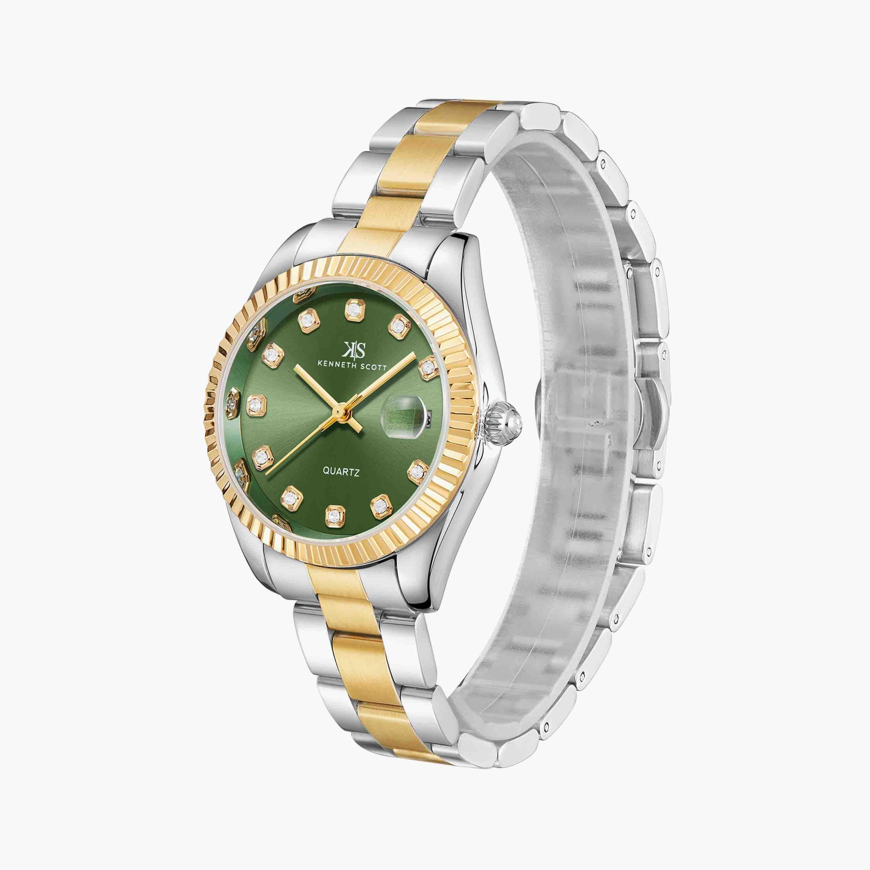 Kenneth Scott Women's Gold Analog Stainless Steel Watch | K23546-TBTG | 36 MM-women-watchesandjewellery-watches-image-2