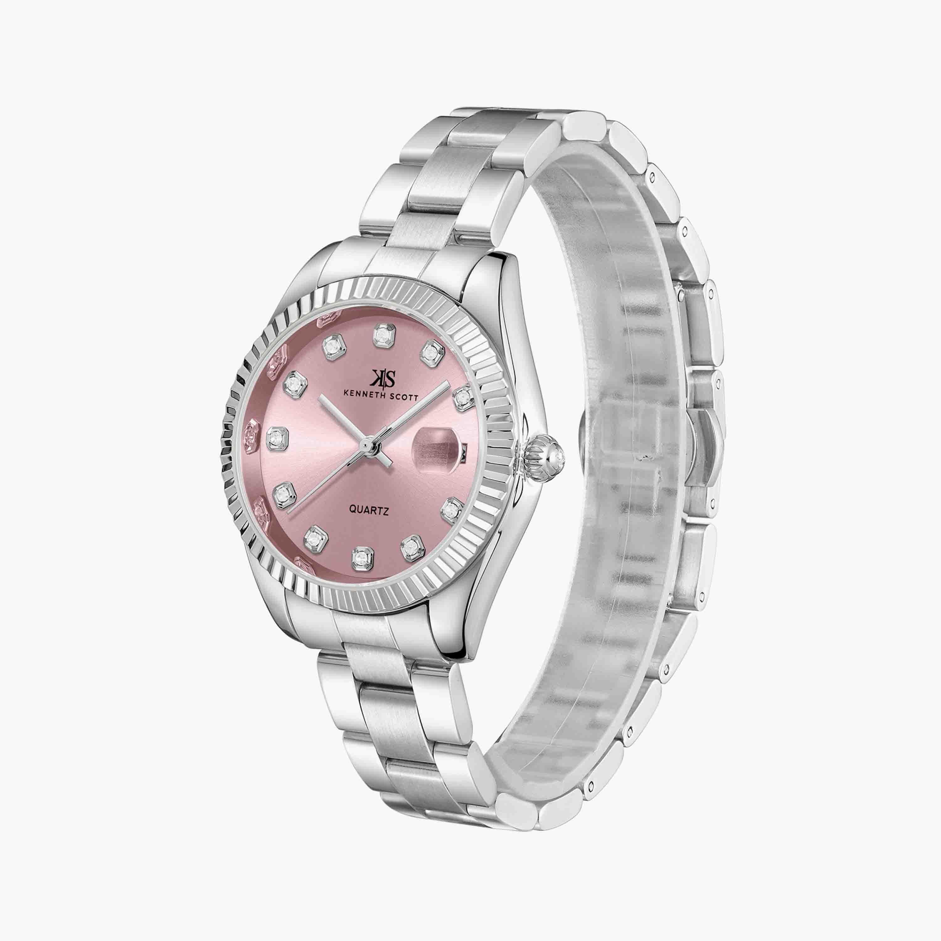 كينيث سكوت  ساعة يد نسائية تناظرية ستانلس ستيل فضي K23546-SBSP-women-watchesandjewellery-watches-image-3