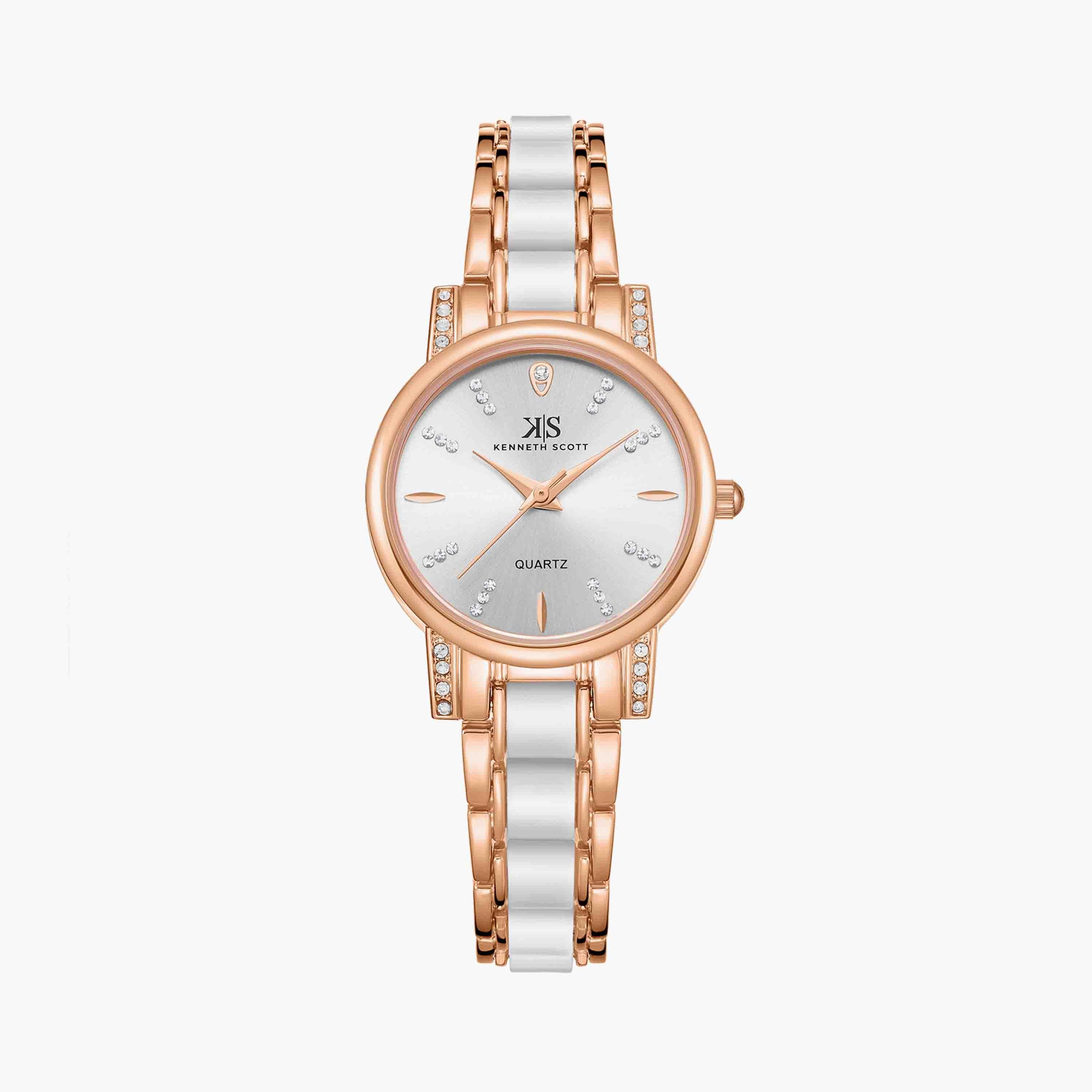 كينيث سكوت ساعة يد تناظرية ستانلس ستيل أبيض K23547-KCWW-women-watchesandjewellery-watches-image-1