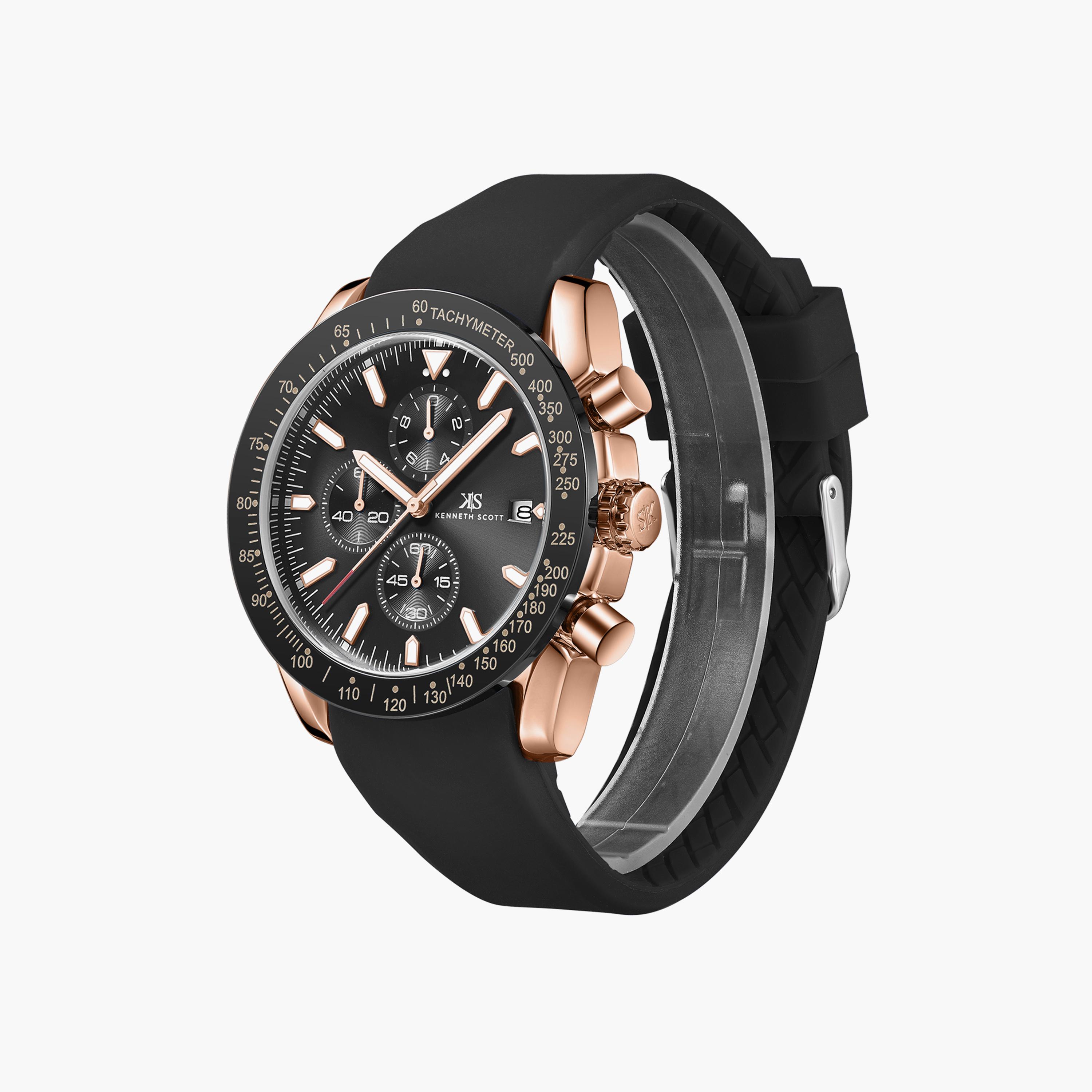 كينيث سكوت ساعة يد رجالية كرونوغراف سيليكون أسود K23148-RSBB-men-watchesandjewellery-watches-image-2