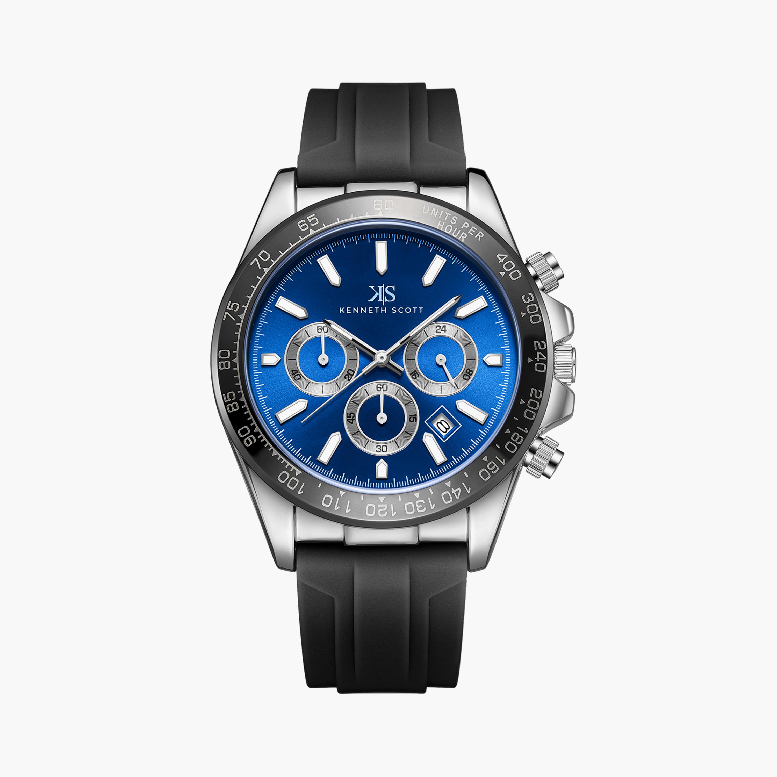كينيث سكوت ساعة يد رجالية كرونوغراف سيليكون أسود K23149-SSBN-men-watchesandjewellery-watches-image-1