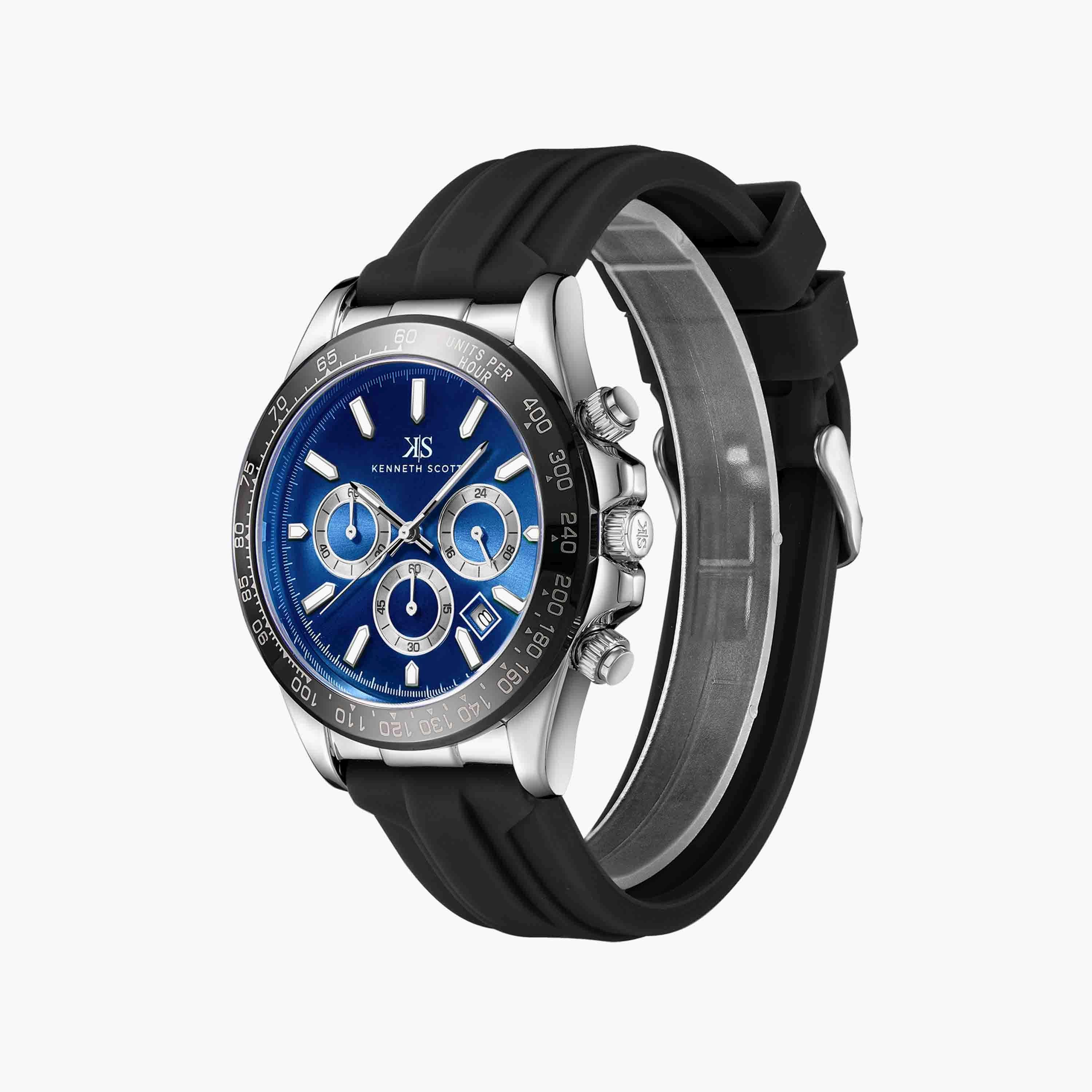 كينيث سكوت ساعة يد رجالية كرونوغراف سيليكون أسود K23149-SSBN-men-watchesandjewellery-watches-image-2