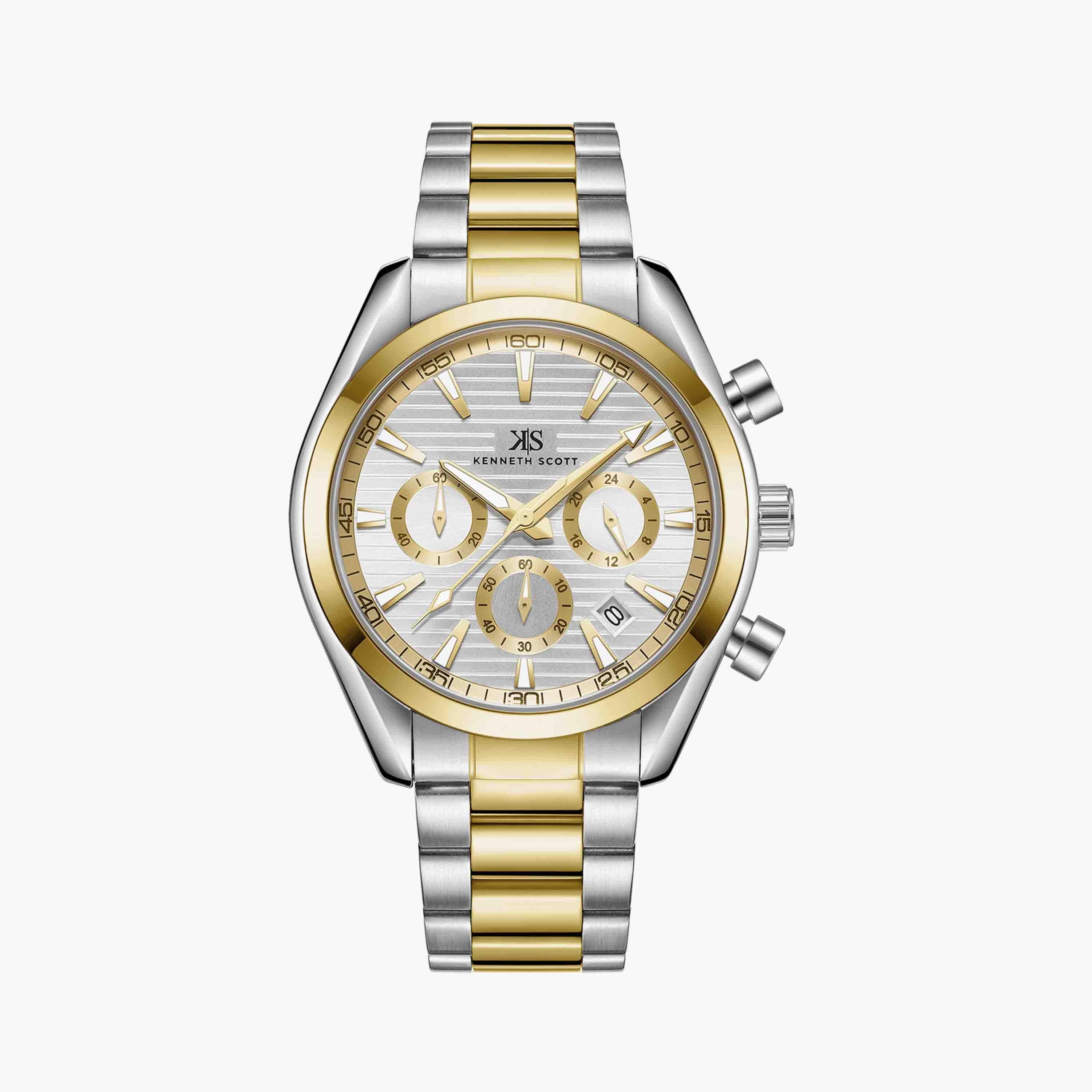كينيث سكوت ساعة يد رجالية كرونوغراف ستانلس ستيل ذهبي K23150-TBTW-men-watchesandjewellery-watches-image-1