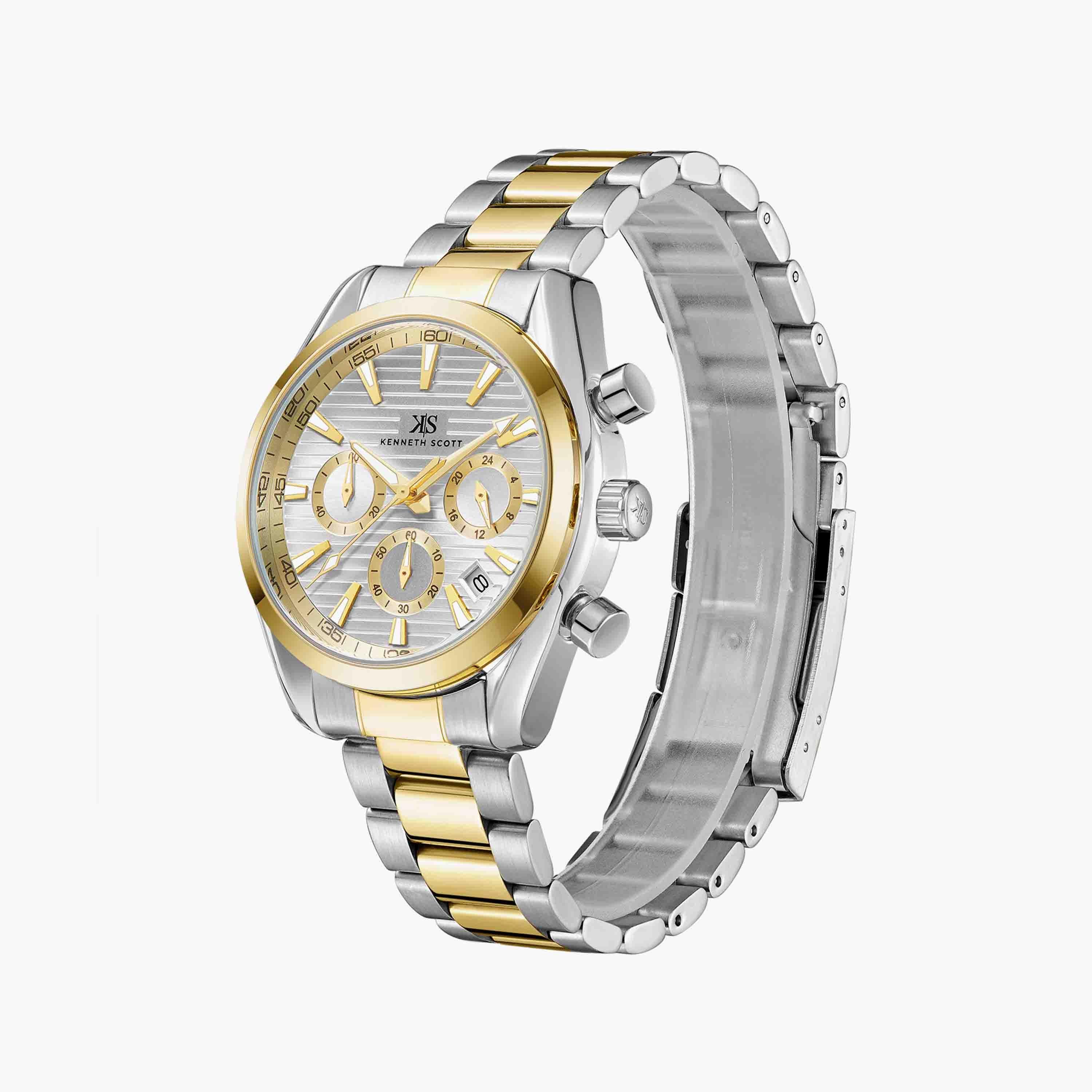 كينيث سكوت ساعة يد رجالية كرونوغراف ستانلس ستيل ذهبي K23150-TBTW-men-watchesandjewellery-watches-image-2