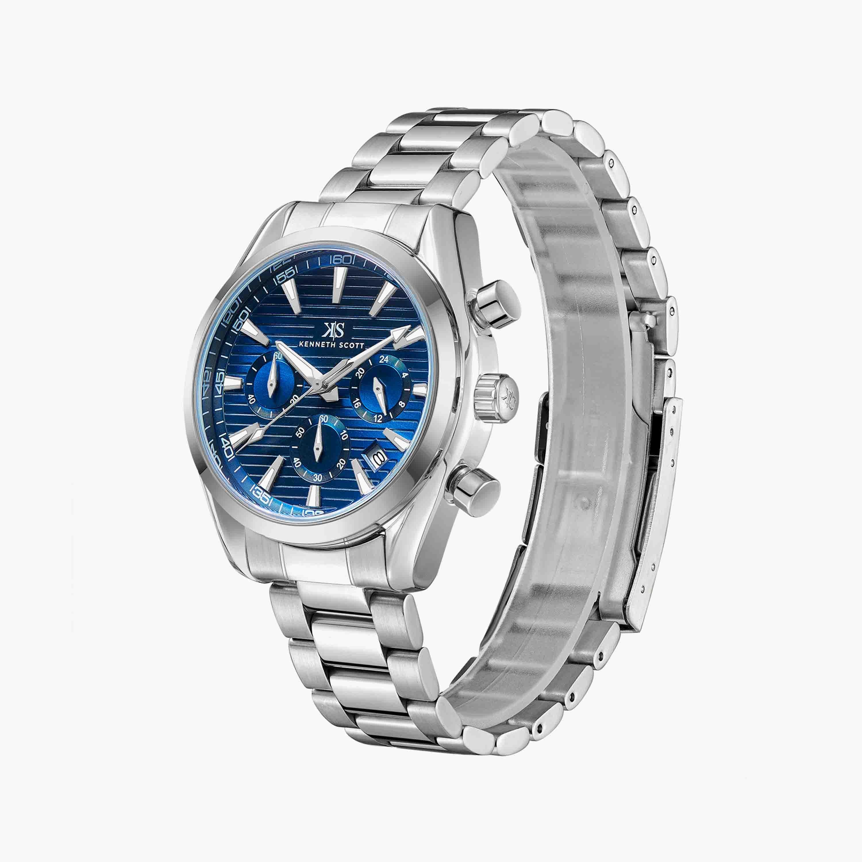 Kenneth Scott Men's Silver Chronograph Stainless Steel Watch | K23150-SBSN-men-watchesandjewellery-watches-image-2