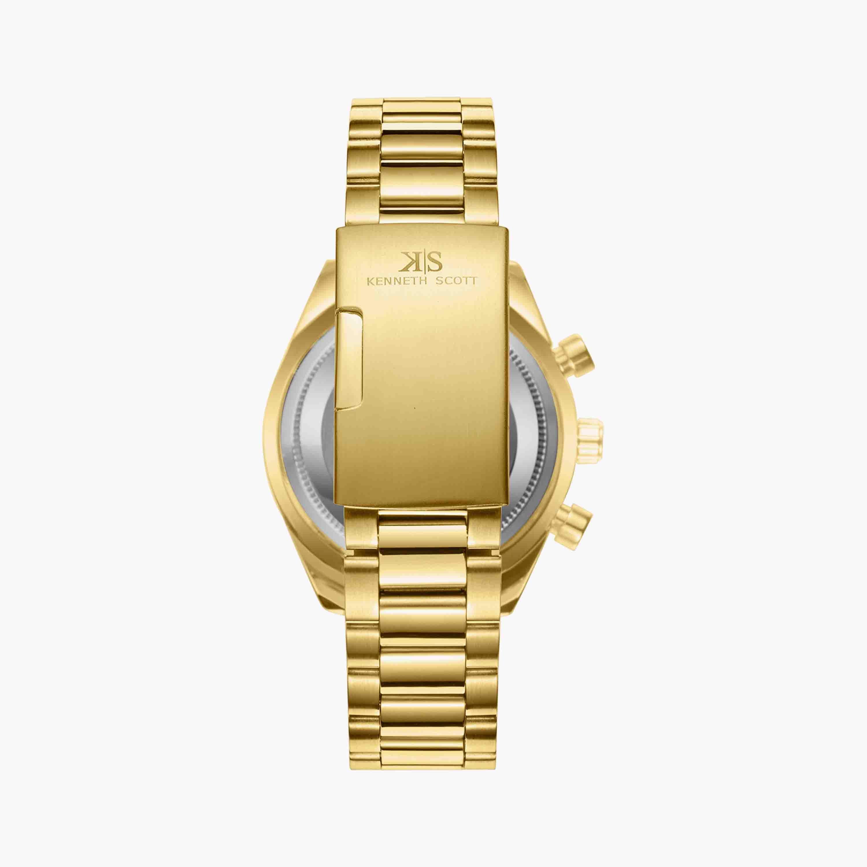 Kenneth Scott Men's Gold Chronograph Stainless Steel Watch | K23150-GBGC | 42 MM-men-watchesandjewellery-watches-image-3