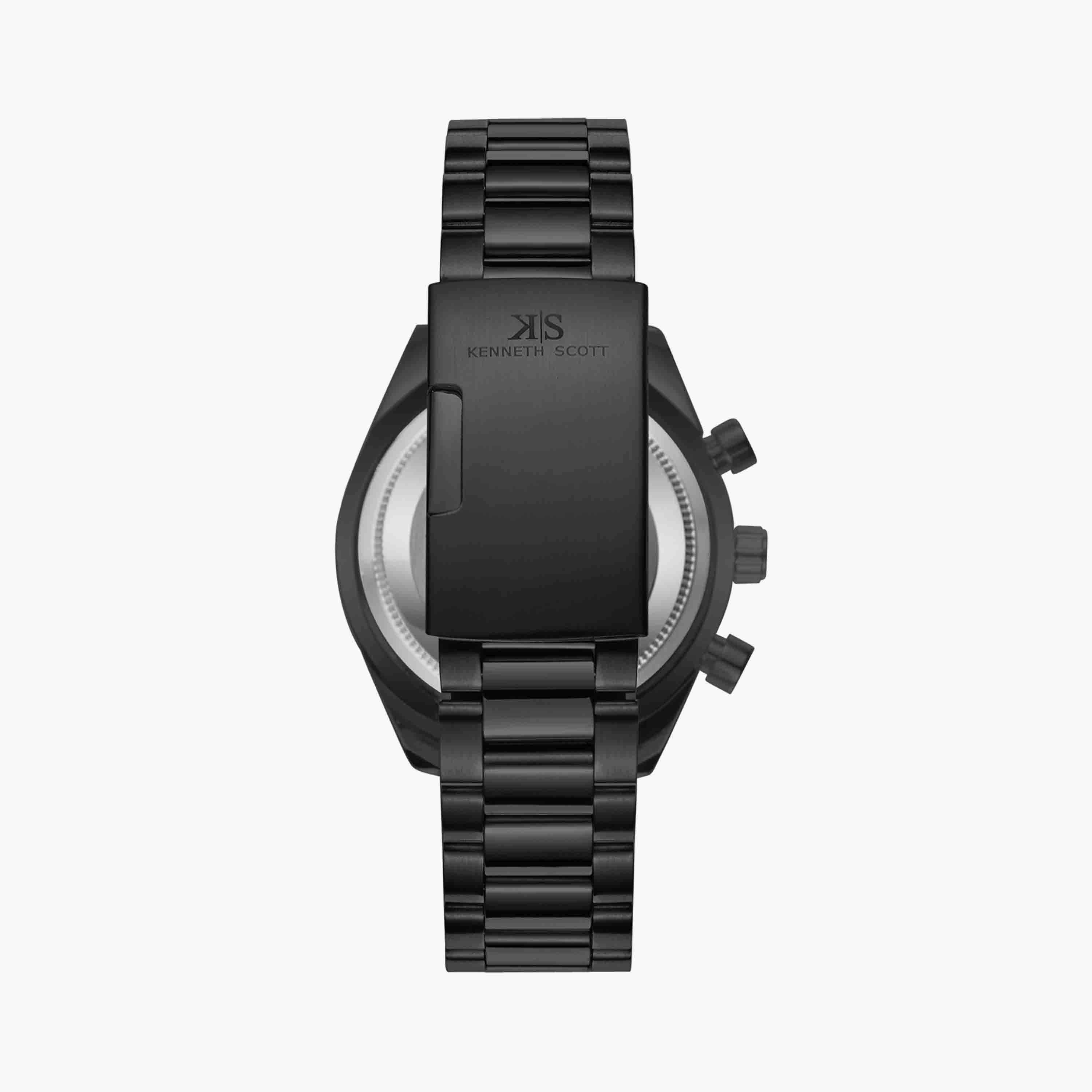 Kenneth Scott Men's Black Chronograph Stainless Steel Watch | K23150-BBBBG-men-watchesandjewellery-watches-image-3