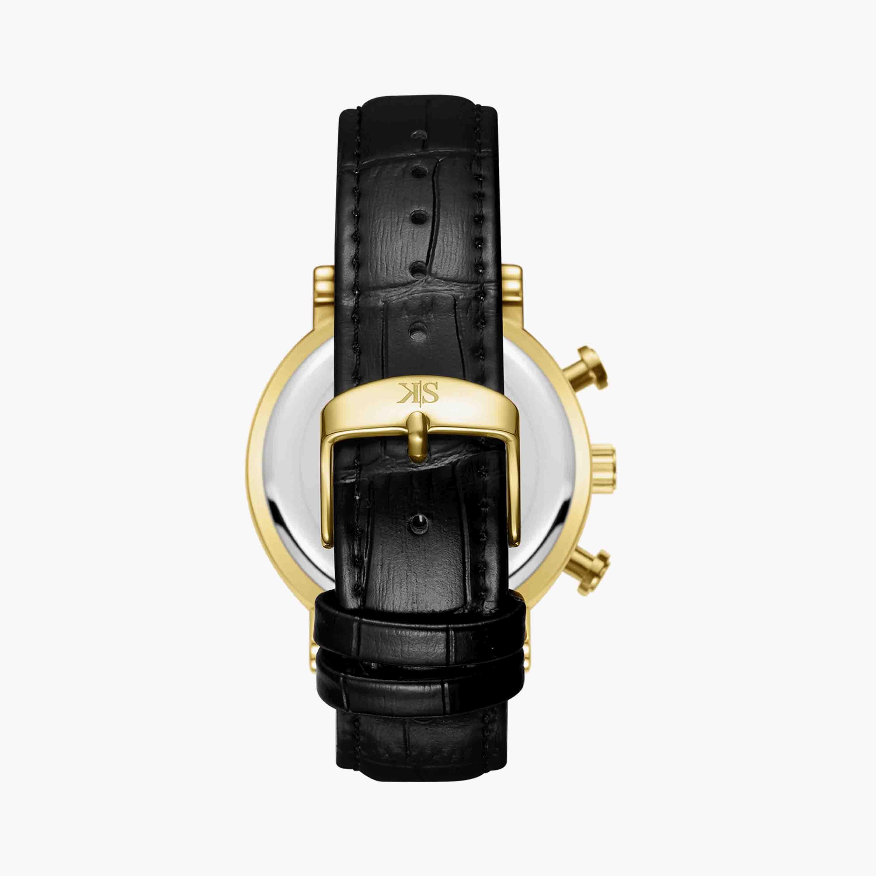 Kenneth Scott Men's Black Chronograph Leather Watch | K23151-GLBW | 43 MM-men-watchesandjewellery-watches-image-3