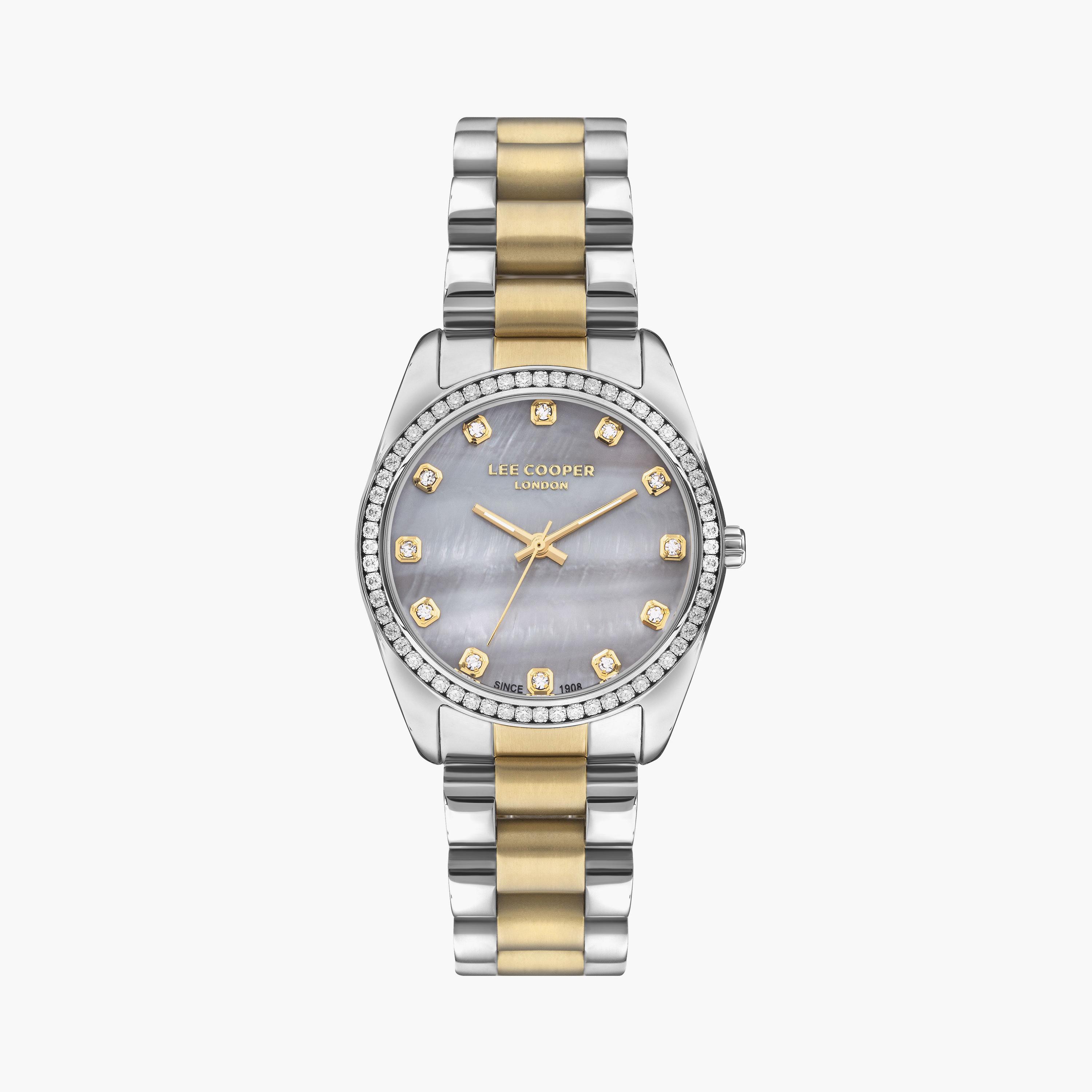 لي كوبر ساعة نسائية تناظرية معدن فضي وذهبي LC07478.260-women-watchesandjewellery-watches-image-1