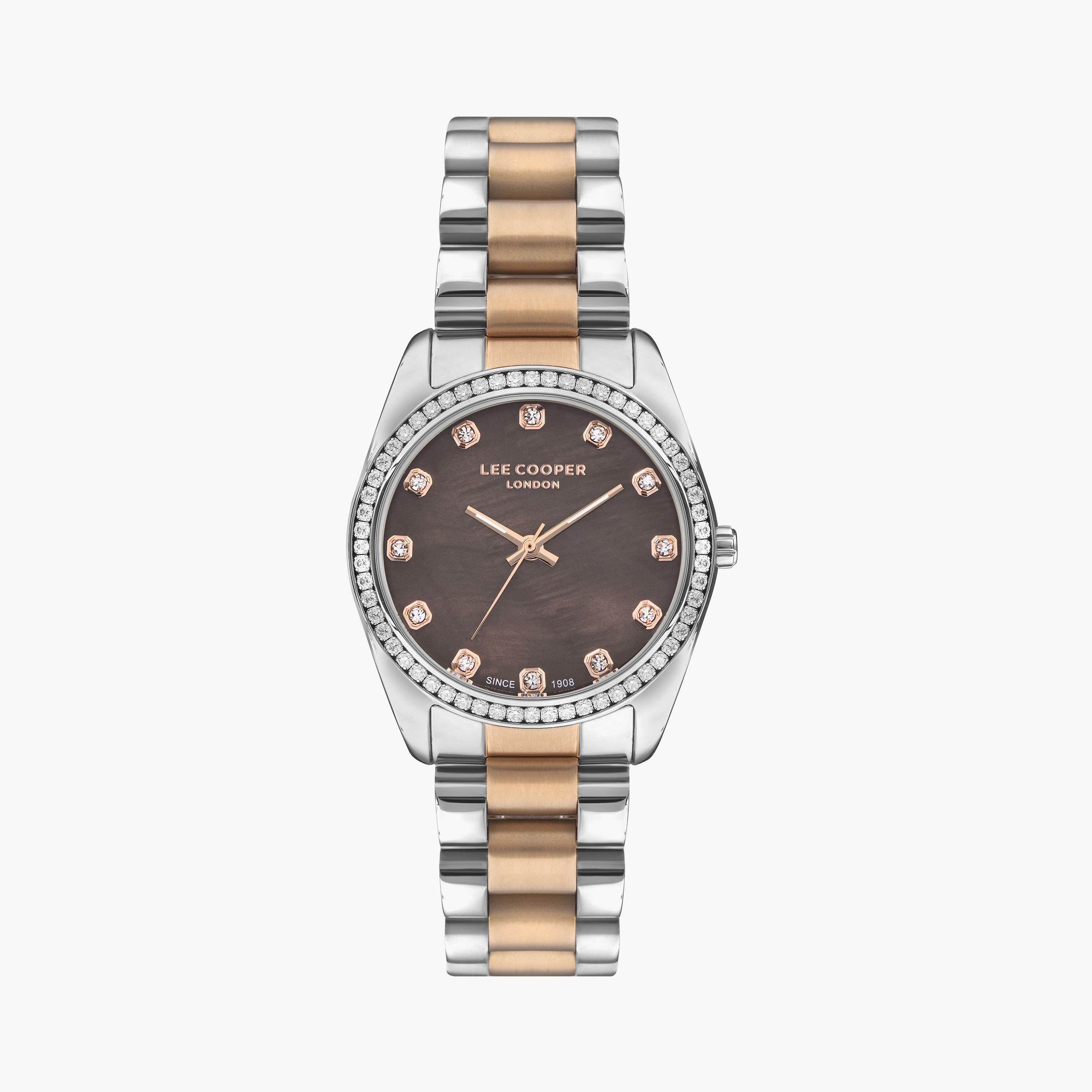 Lee Cooper Women's Silver & Rose Gold Analog Metal Watch | LC07478.540 | 34 MM-women-watchesandjewellery-watches-image-1