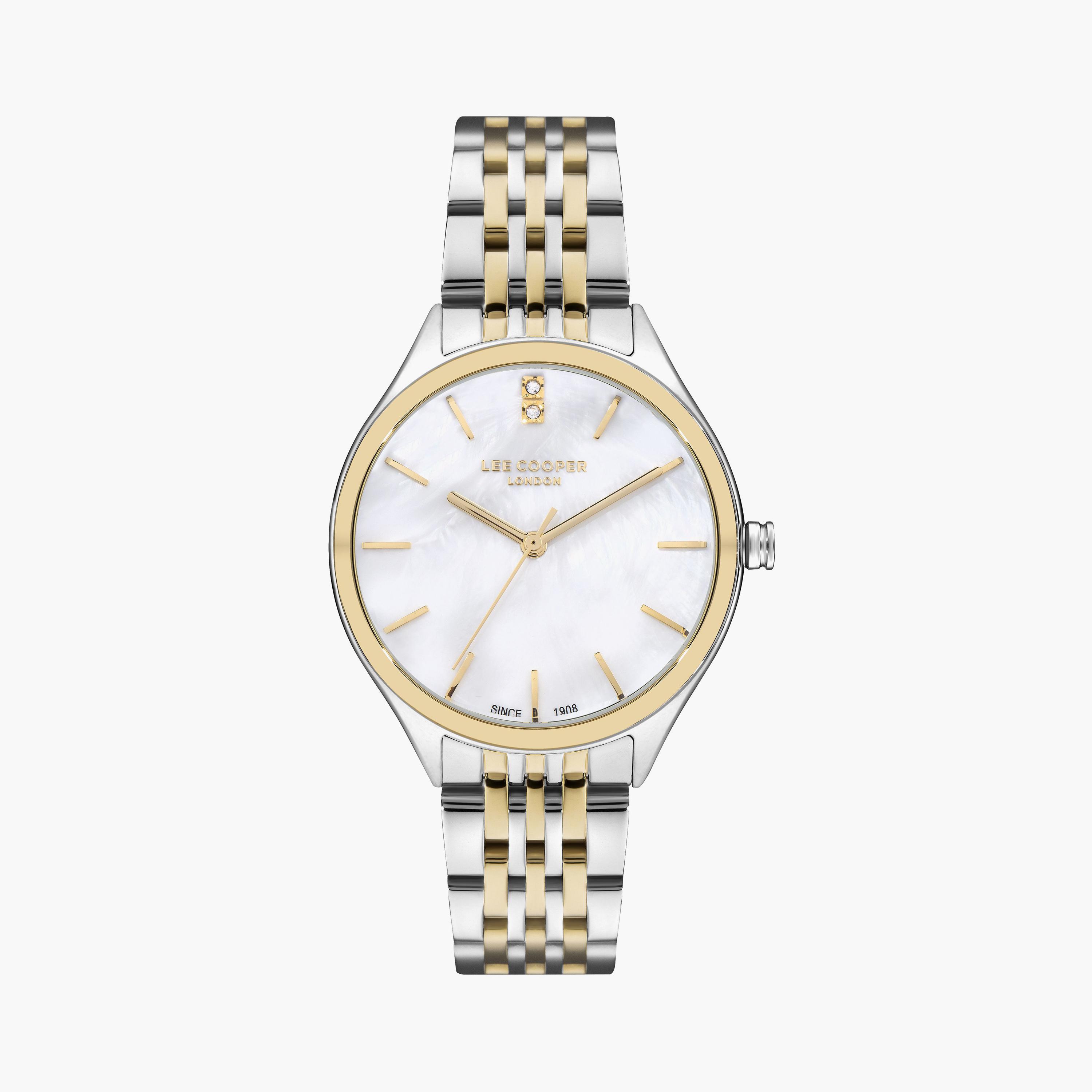 Lee Cooper Women's Silver & Gold Analog Metal Watch | LC07821.220-women-watchesandjewellery-watches-image-1