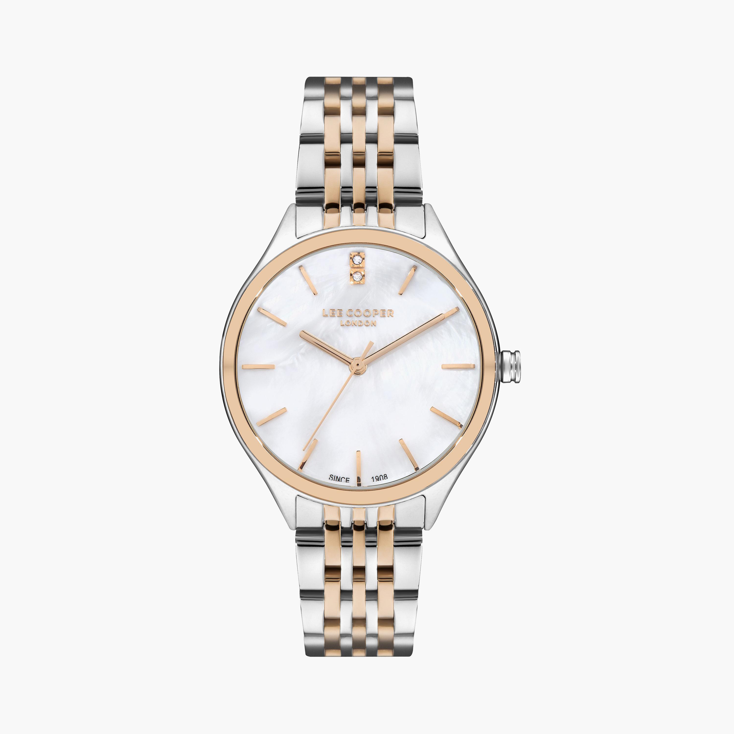 Lee Cooper Women's Silver & Rose Gold Analog Metal Watch | LC07821.520-women-watchesandjewellery-watches-image-1