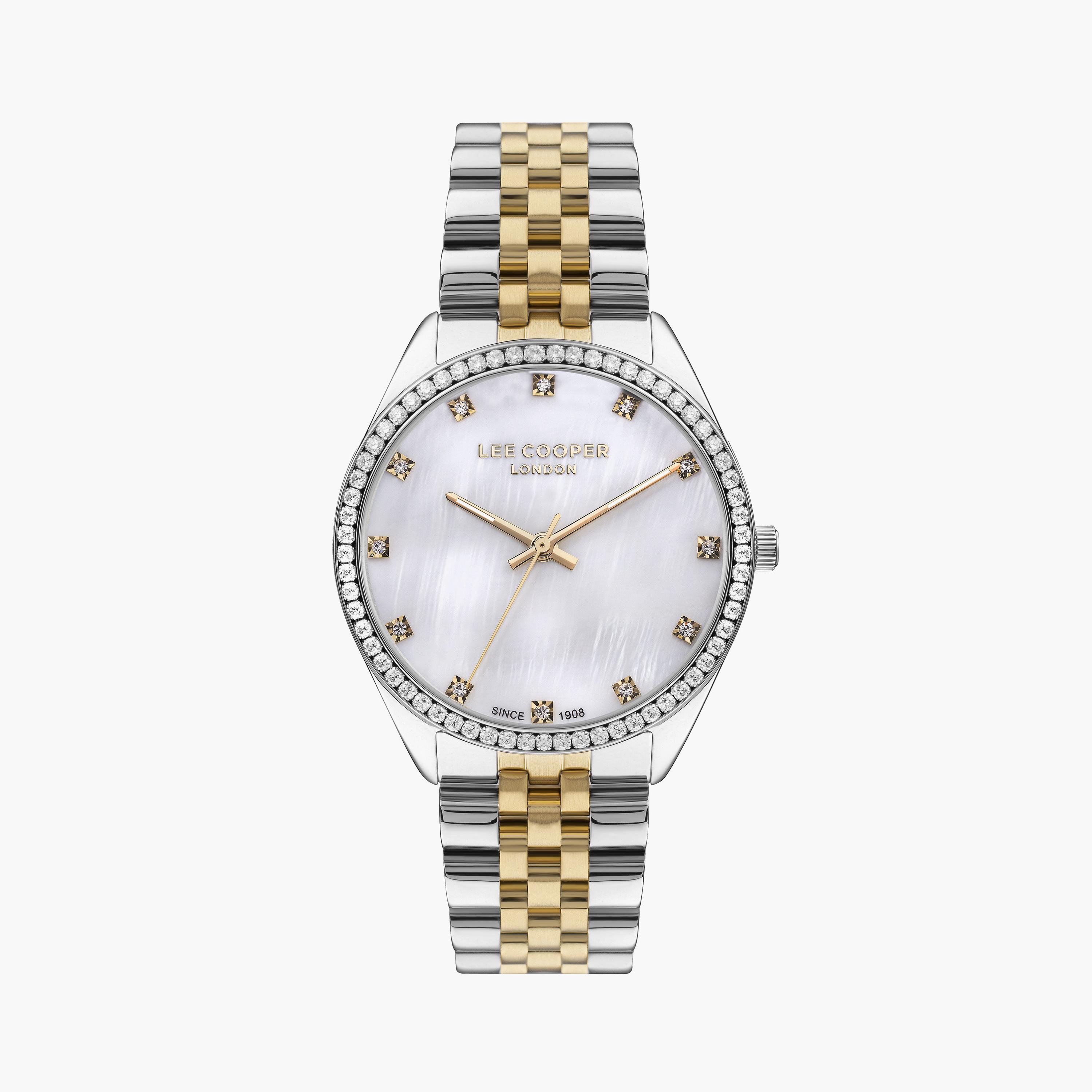 لي كوبر ساعة نسائية تناظرية معدن فضي وذهبي LC07831.220-women-watchesandjewellery-watches-image-1