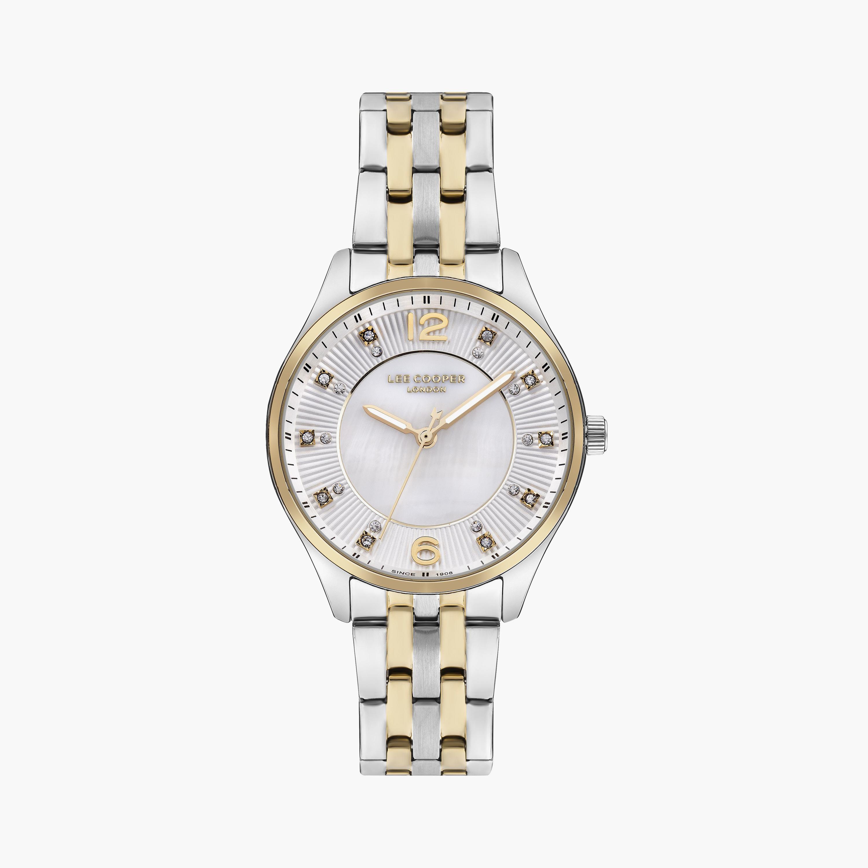 Lee Cooper Women's Silver & Gold Analog Metal Watch | LC07832.220-women-watchesandjewellery-watches-image-1