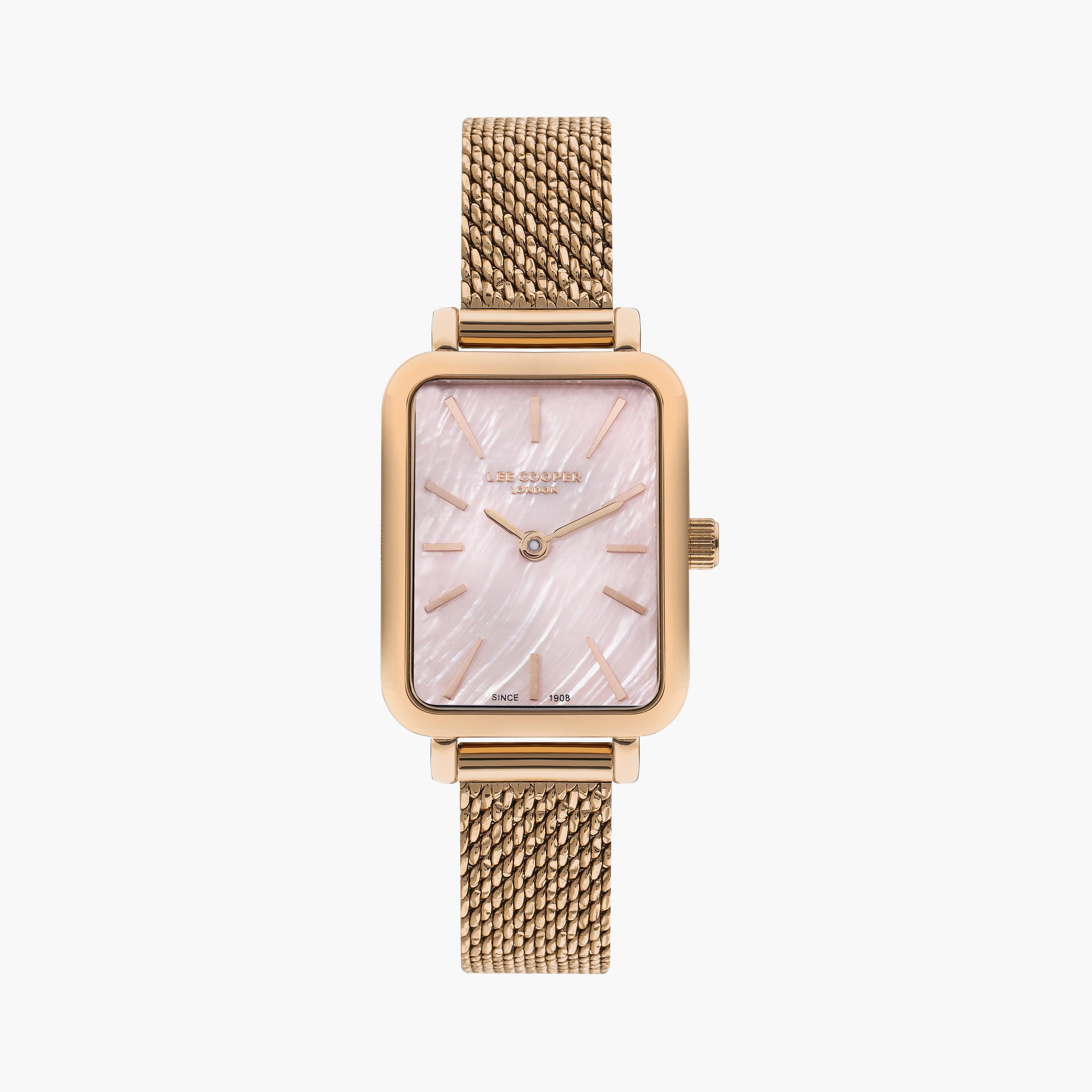 Lee Cooper Rose Gold Analog Mesh Watch | LC07815.410 | 26 MM-women-watchesandjewellery-watches-image-1
