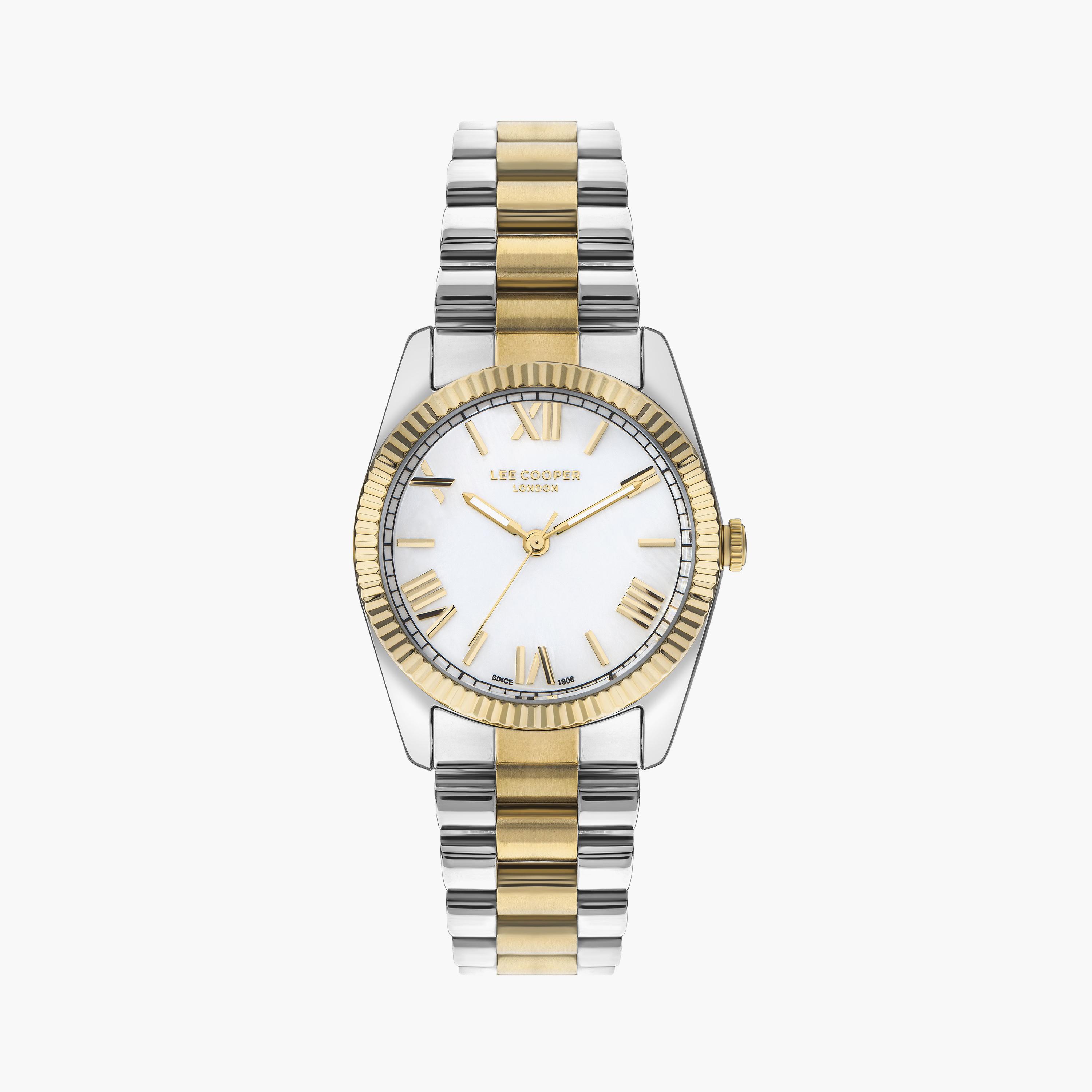 لي كوبر ساعة نسائية تناظرية معدن فضي وذهبي LC07825.220-women-watchesandjewellery-watches-image-1