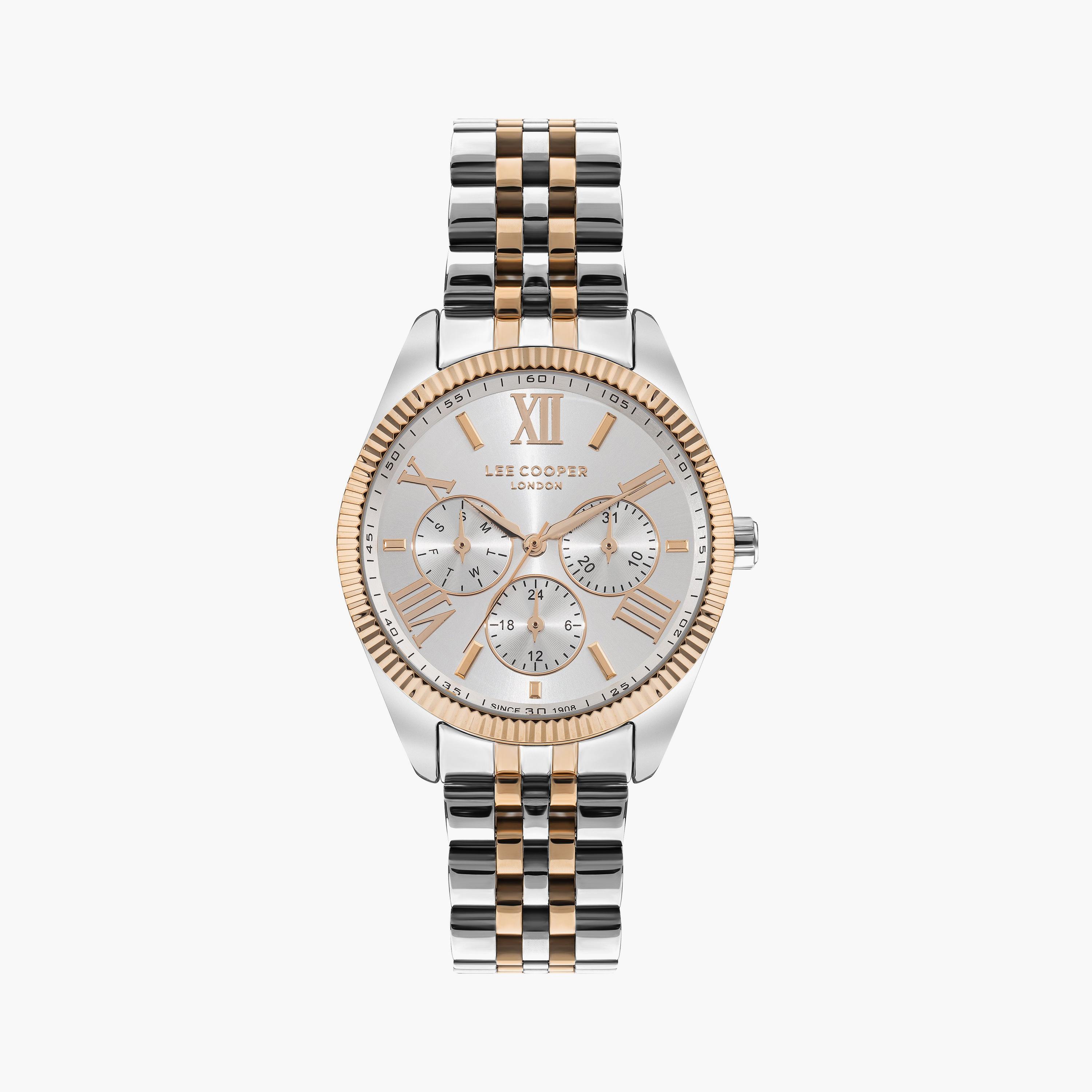 لي كوبر ساعة نسائية كرونوغراف معدن فضي وروز جولد LC07811.530-women-watchesandjewellery-watches-image-1