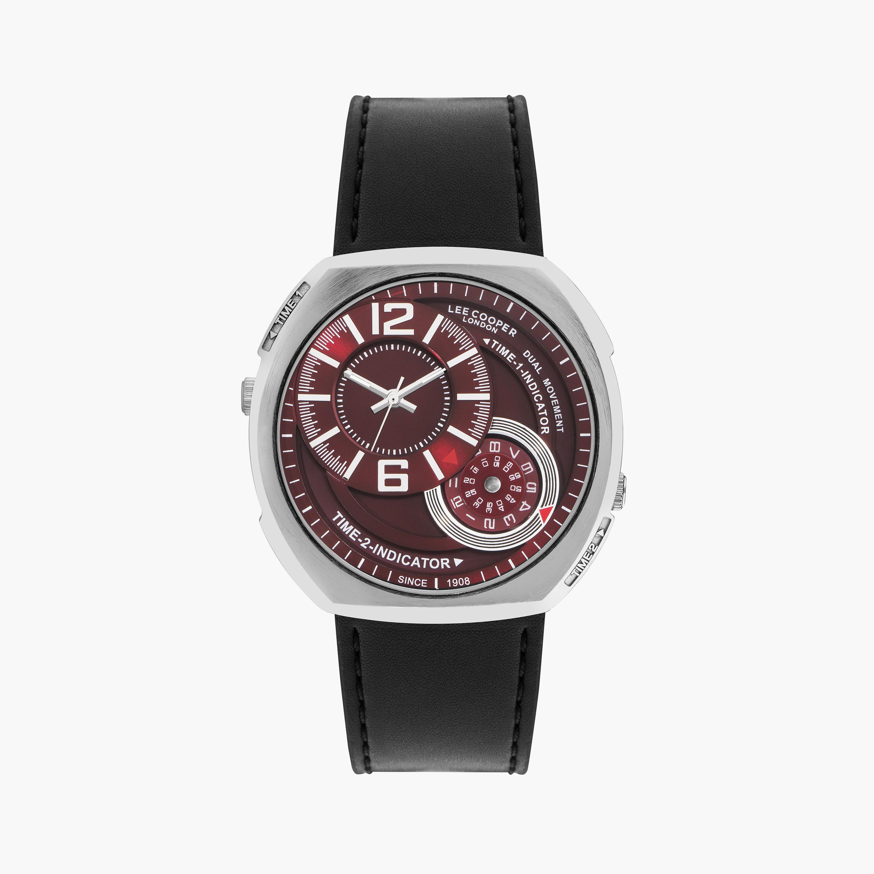 Lee Cooper Men's Black Analog Leather Watch | LC07805.381-men-watchesandjewellery-watches-image-1