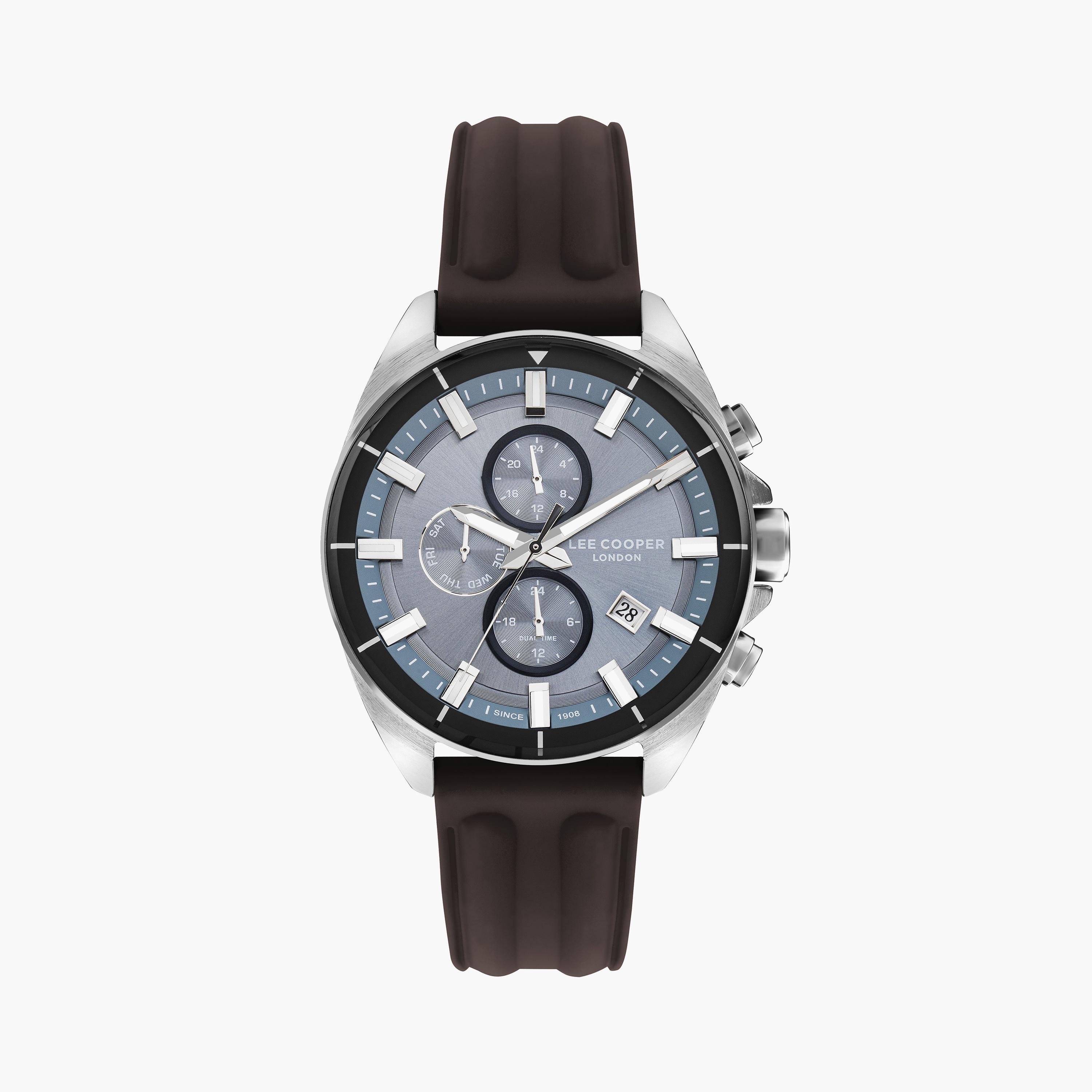 لي كوبر ساعة رجالية كرونوغراف سيليكون بني LC07881.394-men-watchesandjewellery-watches-image-1