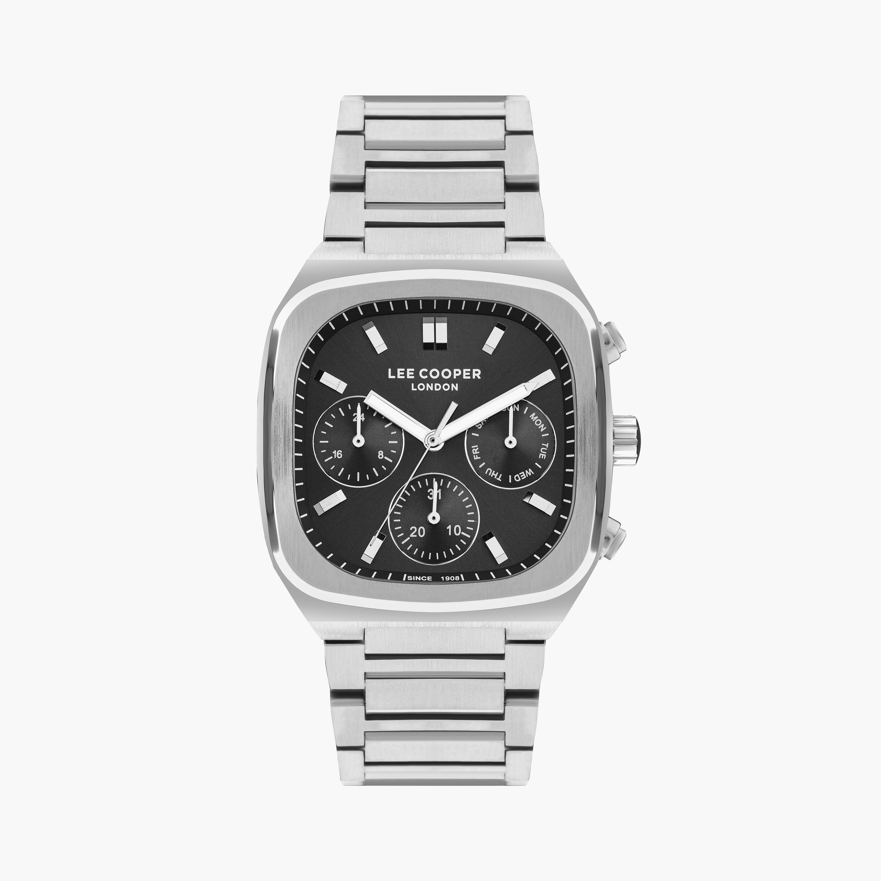 لي كوبر ساعة رجالية كرونوغراف معدن فضي LC07618.350-men-watchesandjewellery-watches-image-1