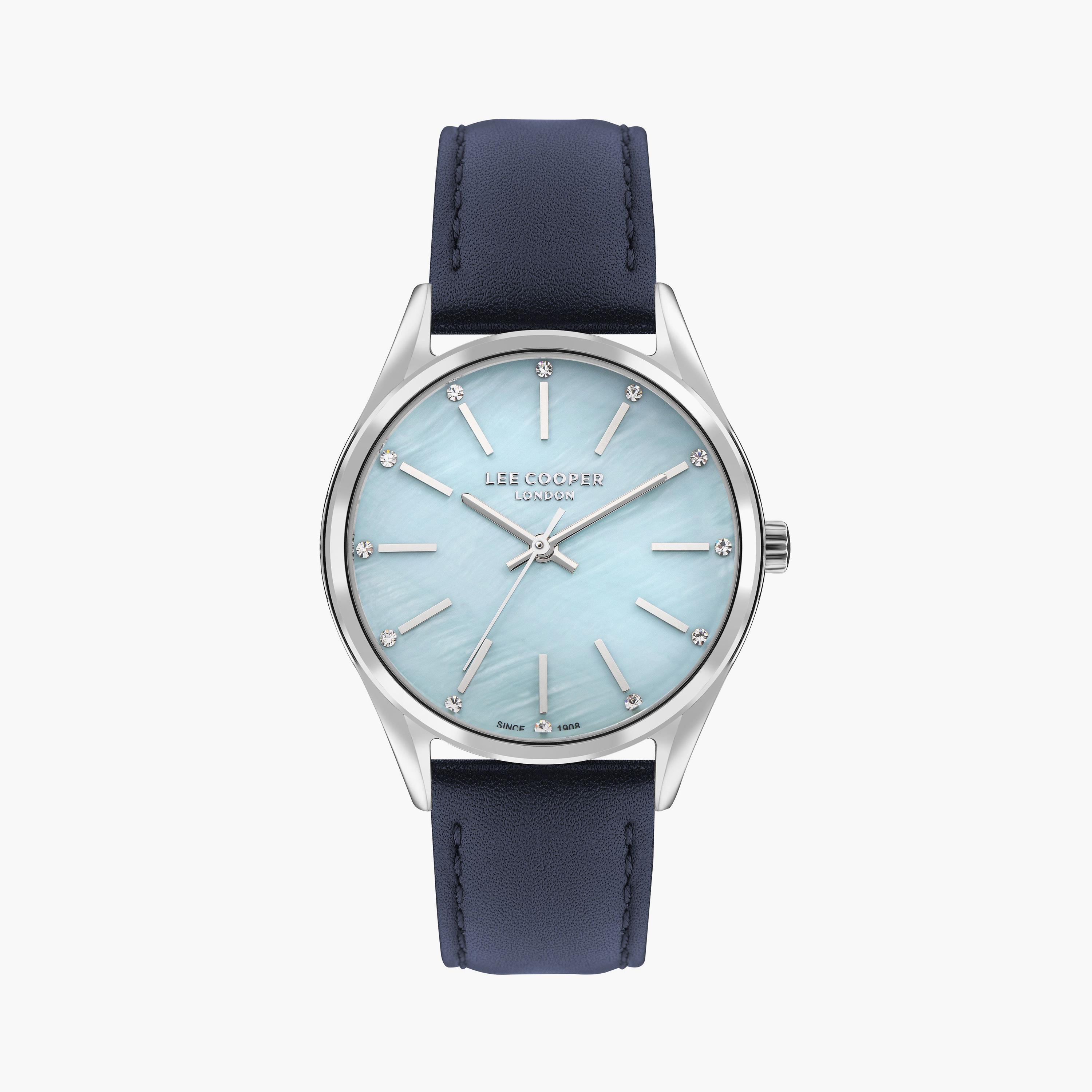 لي كوبر ساعة نسائية تناظرية جلد أزرق LC07871.399-women-watchesandjewellery-watches-image-1