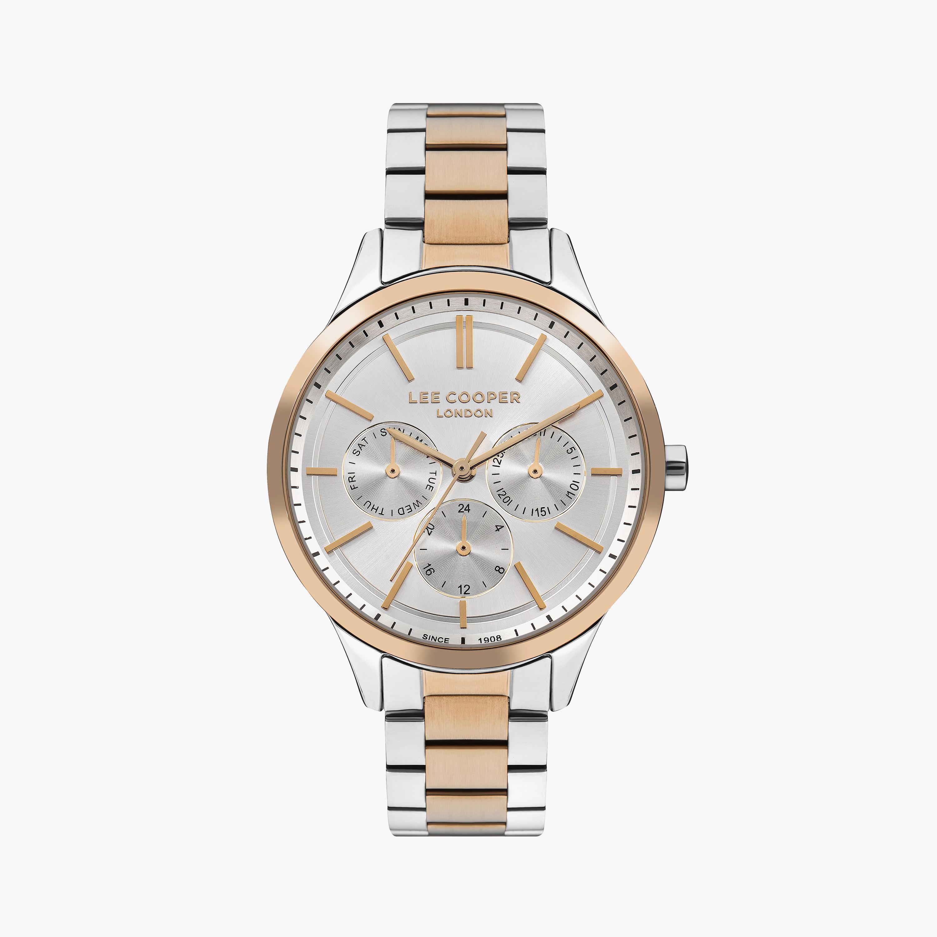 لي كوبر ساعة نسائية كرونوغراف معدن فضي وروز جولد LC07865.530-women-watchesandjewellery-watches-image-1