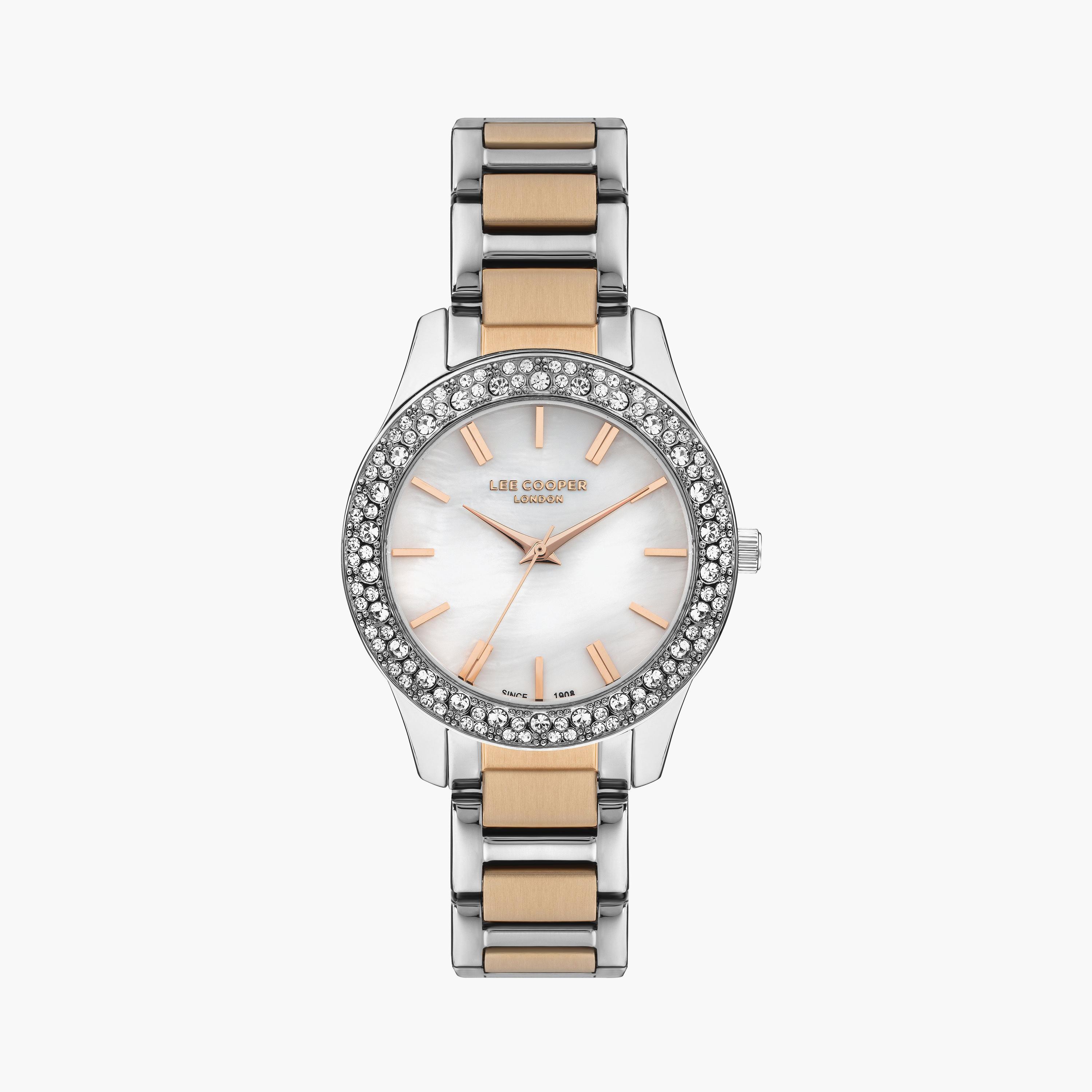 لي كوبر ساعة نسائية تناظرية معدن فضي وروز جولد LC07869.520-women-watchesandjewellery-watches-image-1