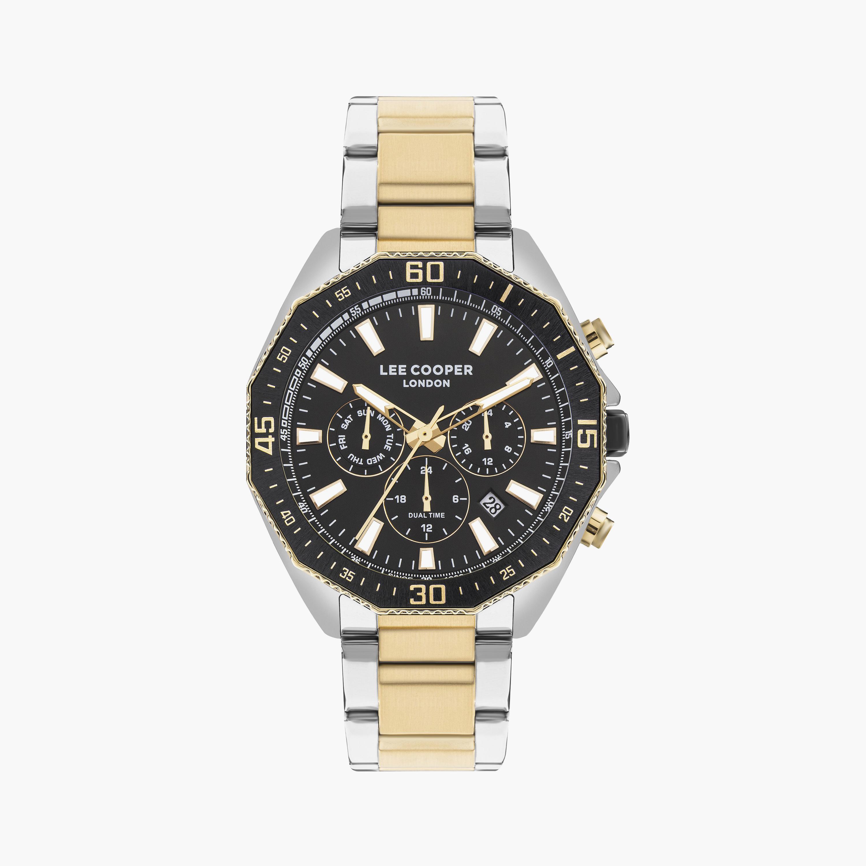 لي كوبر ساعة رجالية كرونوغراف معدن فضي وذهبي LC07847.260-men-watchesandjewellery-watches-image-1