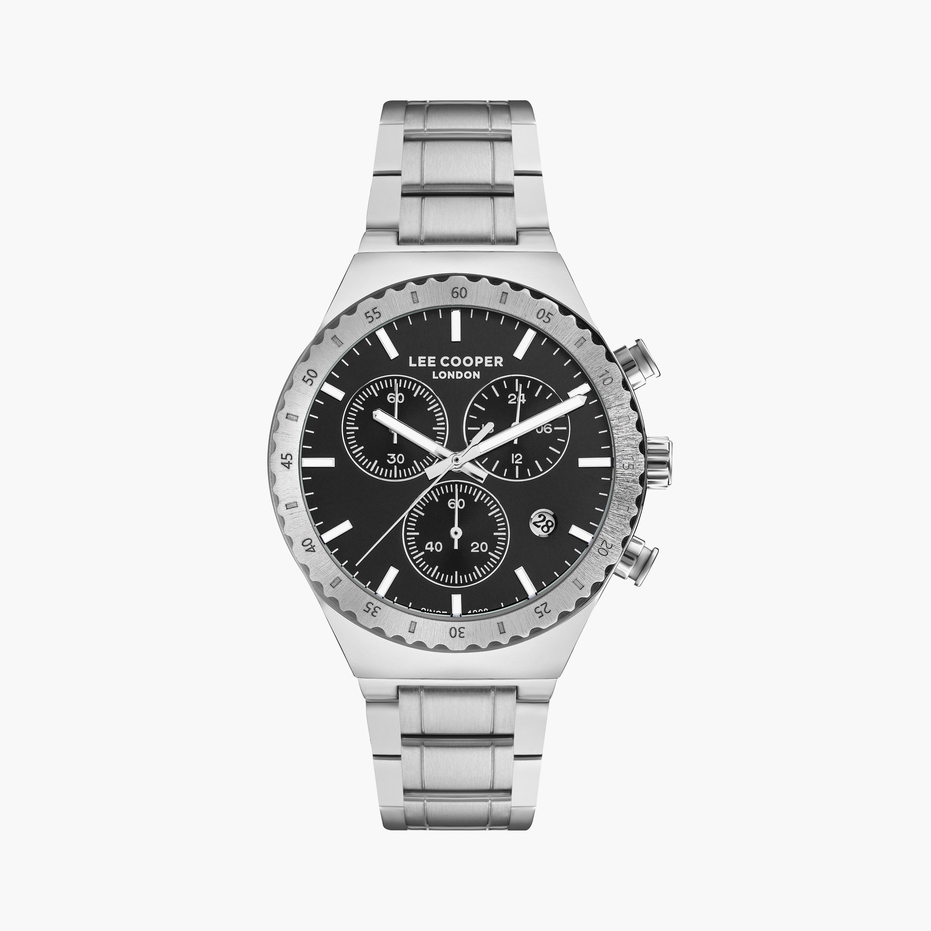 Lee Cooper Men's Silver Chronograph Metal Watch | LC07853.350 | 43 MM-men-watchesandjewellery-watches-image-1