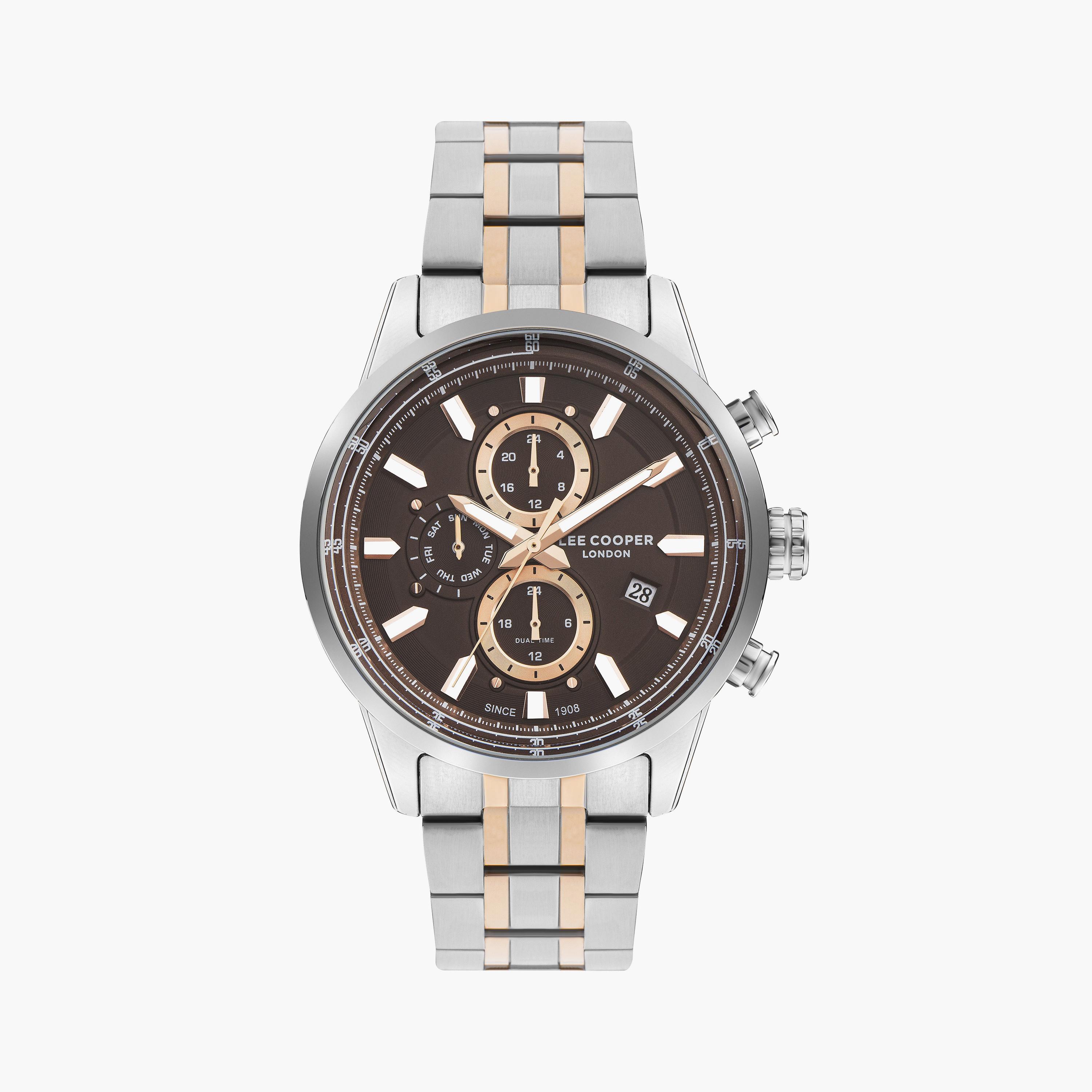 لي كوبر ساعة رجالية كرونوغراف معدن فضي وذهبي LC07836.540-men-watchesandjewellery-watches-image-1
