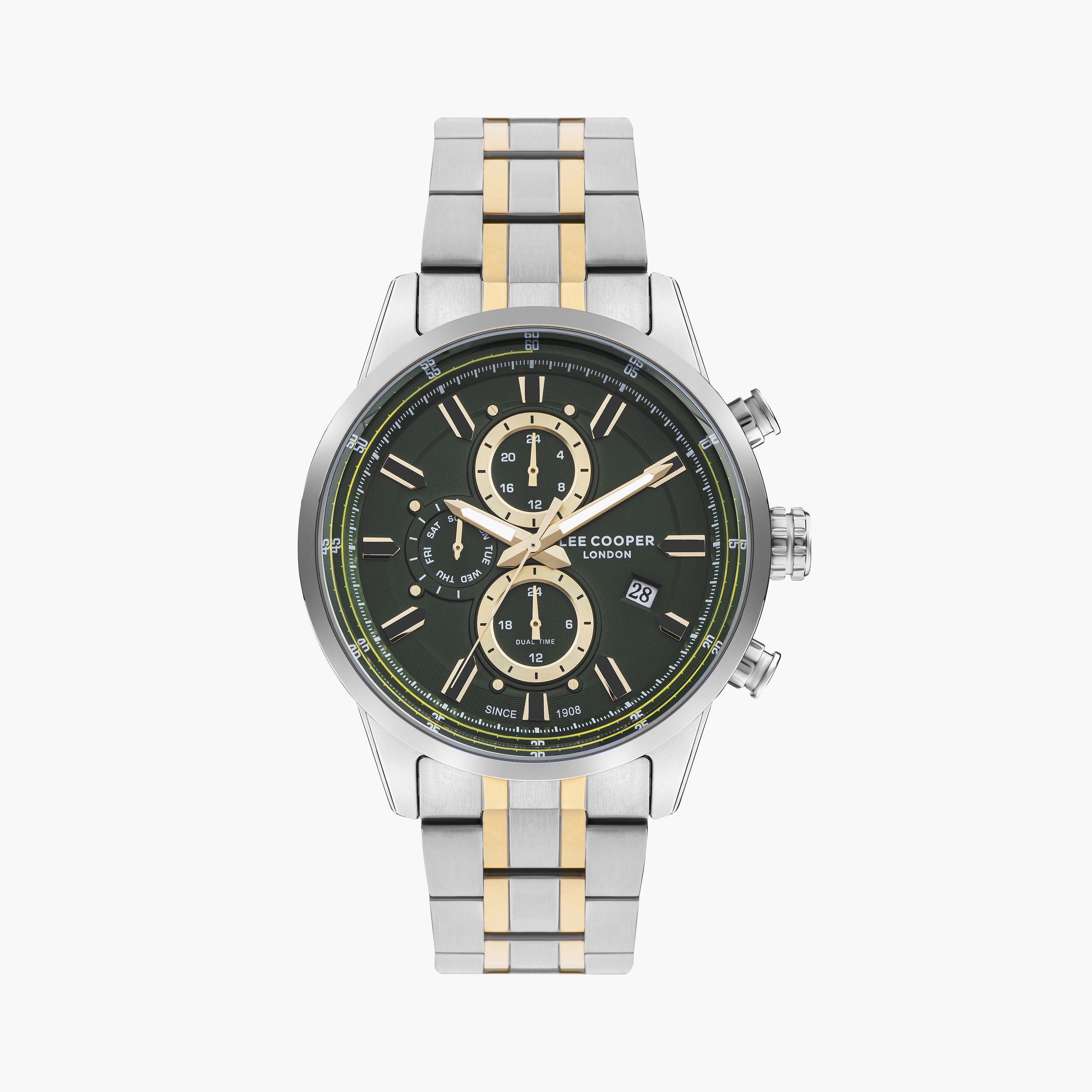لي كوبر ساعة رجالية كرونوغراف معدن فضي وذهبي LC07836.270-men-watchesandjewellery-watches-image-1