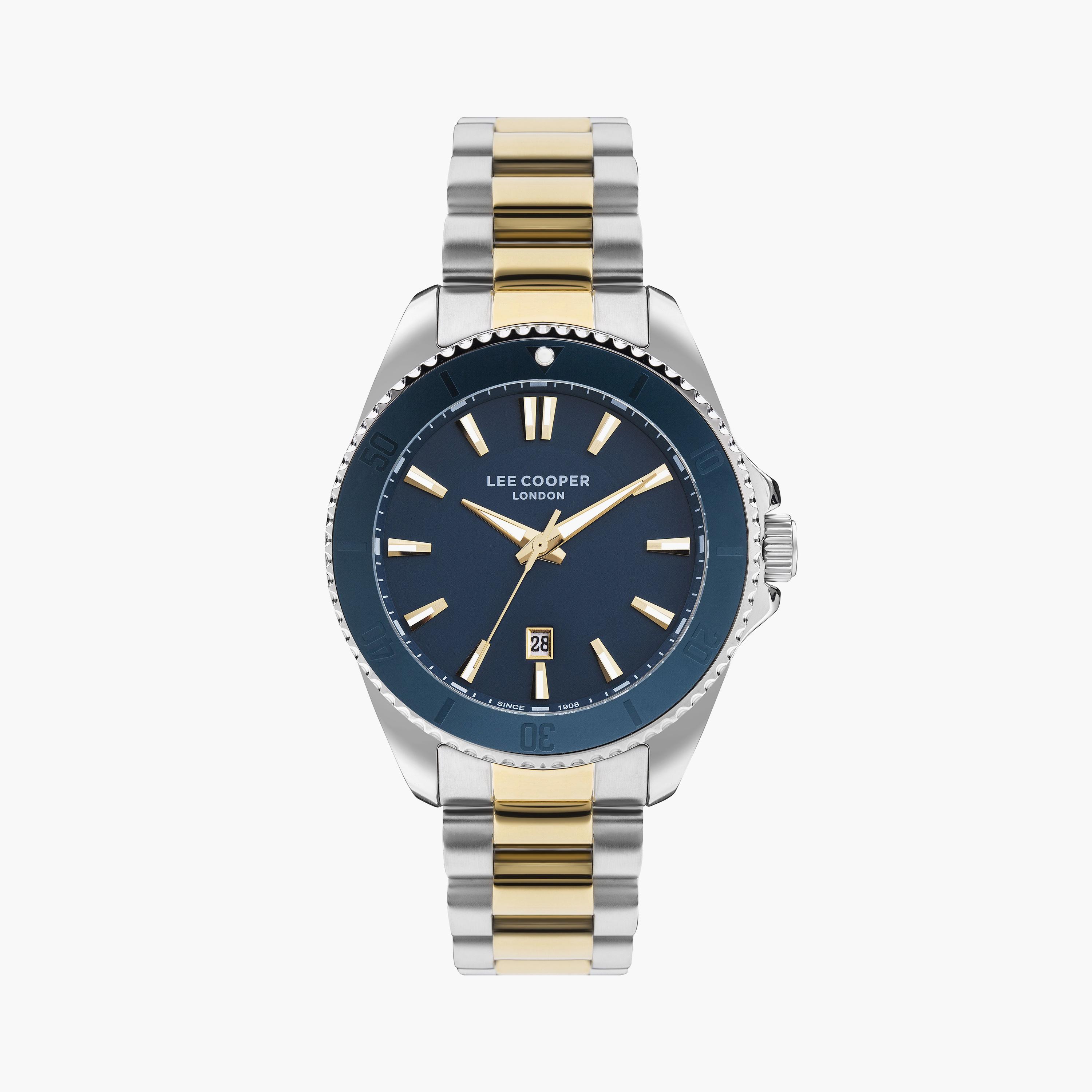 لي كوبر ساعة رجالية تناظرية معدن فضي وذهبي LC07841.270-men-watchesandjewellery-watches-image-1
