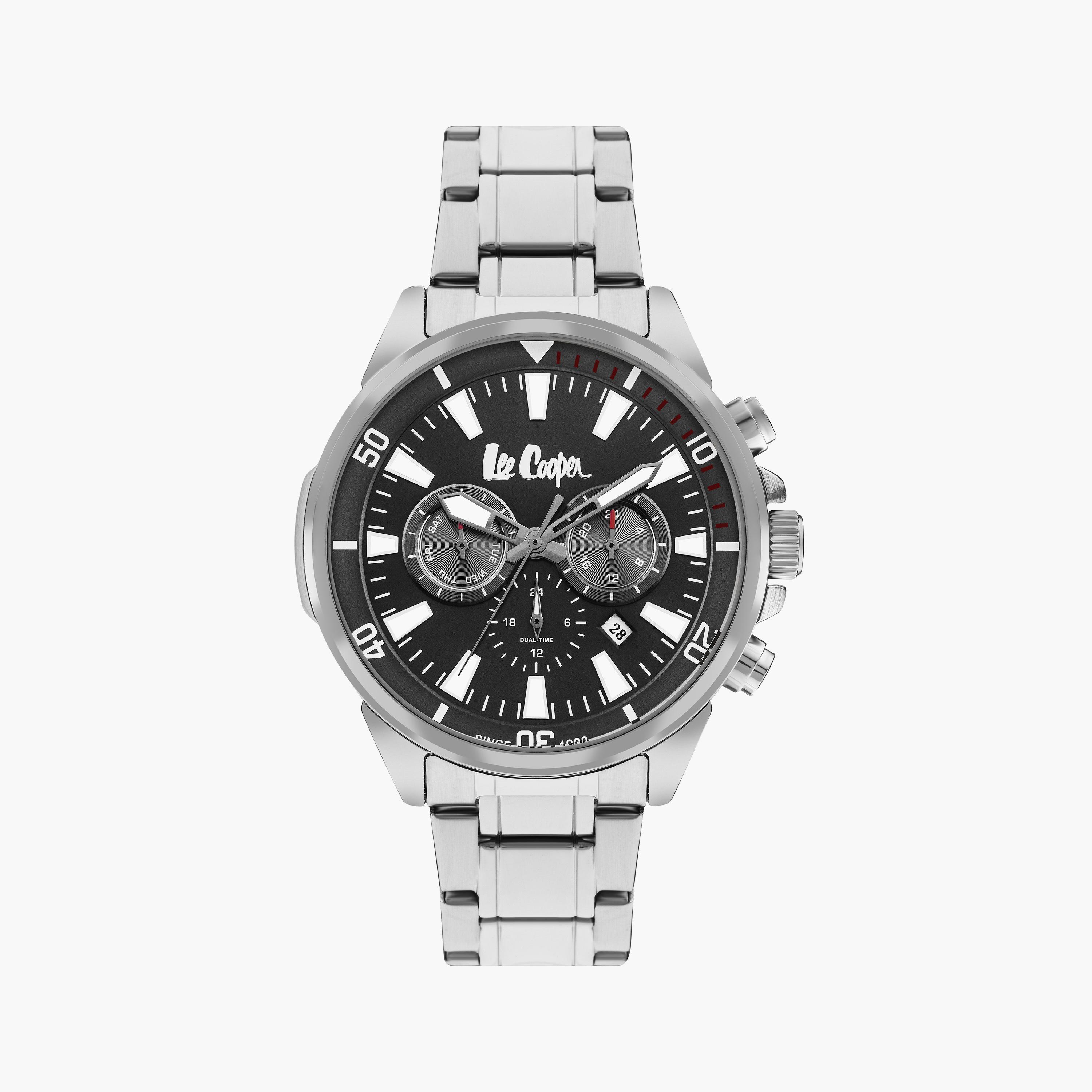Lee Cooper Men's Silver Chronograph Metal Watch | LC07846.350-men-watchesandjewellery-watches-image-1
