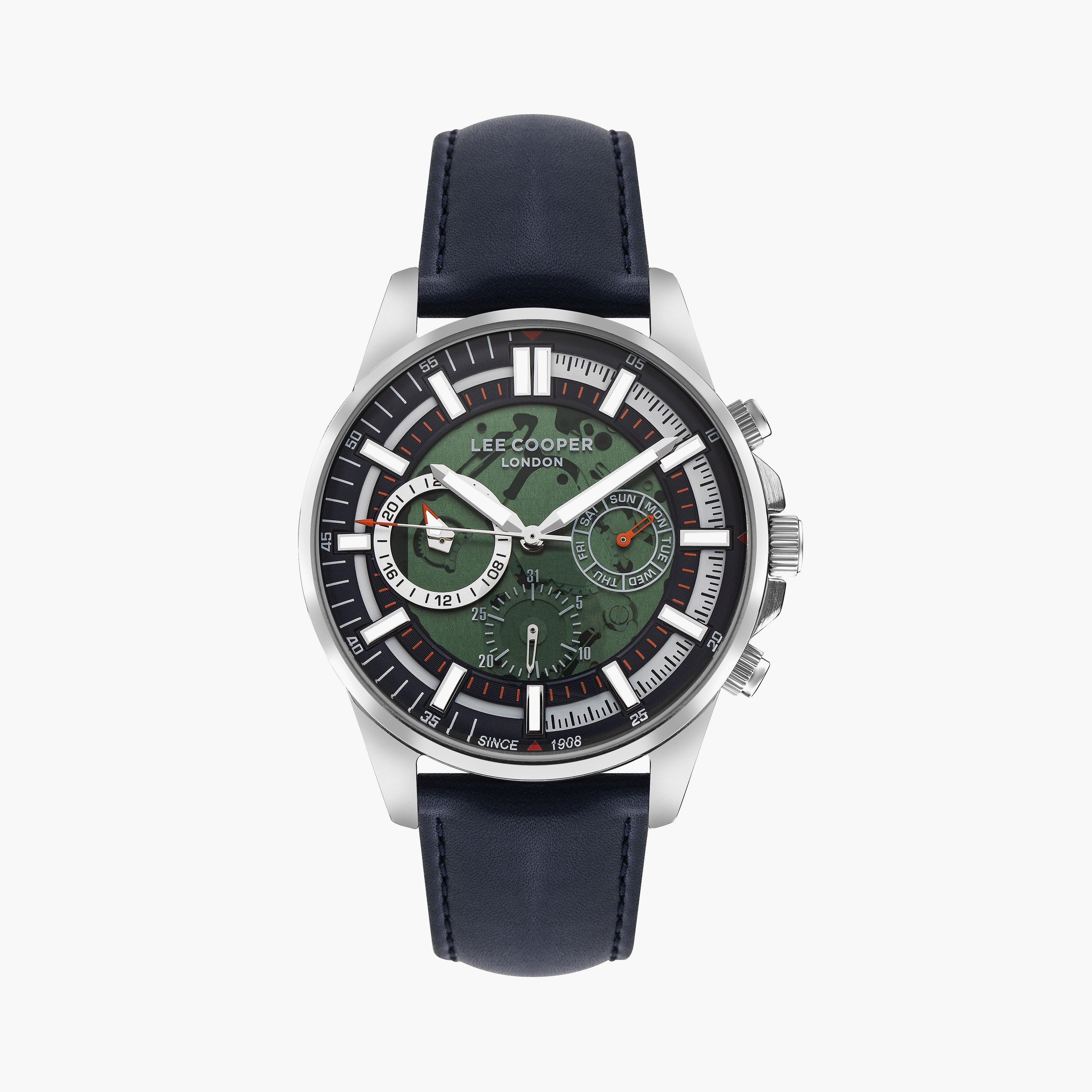 لي كوبر ساعة رجالية كرونوغراف جلد أزرق LC07816.399-men-watchesandjewellery-watches-image-1