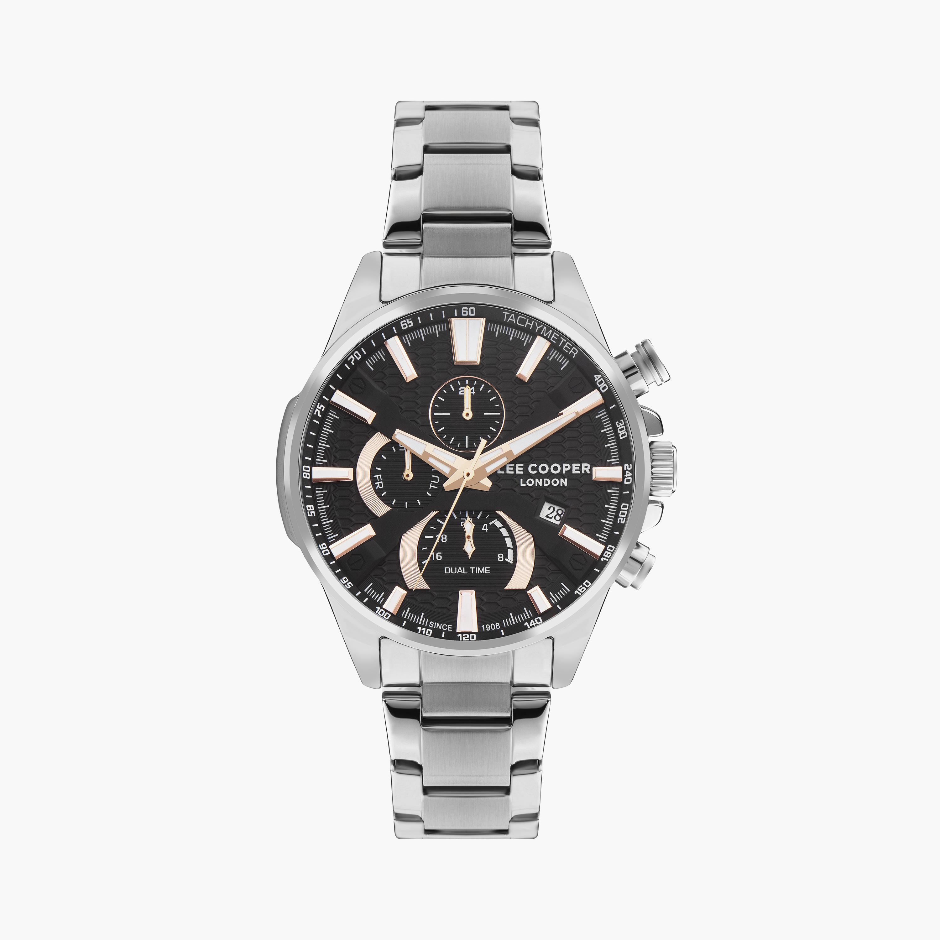 لي كوبر ساعة رجالية كرونوغراف معدن فضي LC07801.350-men-watchesandjewellery-watches-image-1