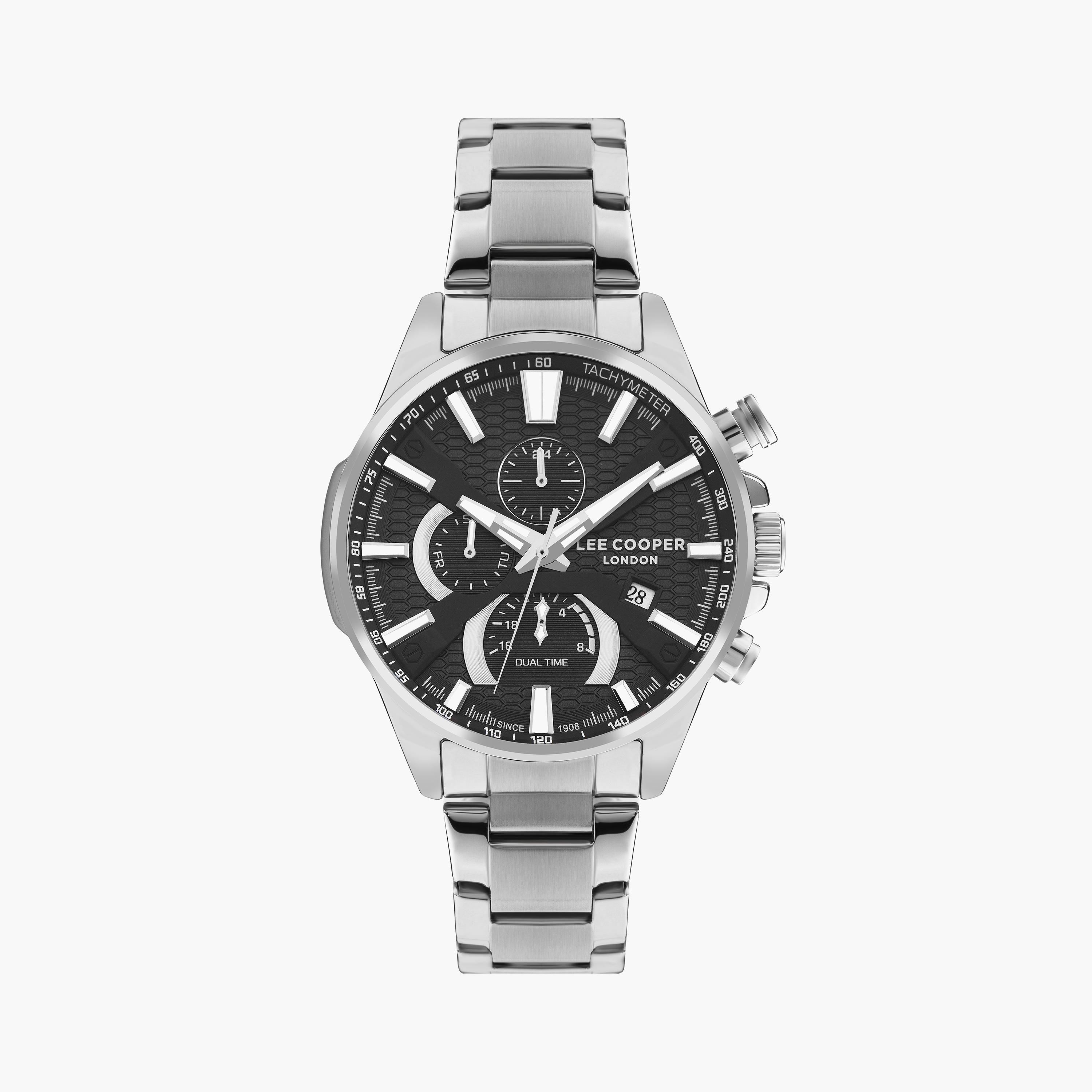 Lee Cooper Men's Silver Chronograph Metal Watch | LC07801.360-men-watchesandjewellery-watches-image-1