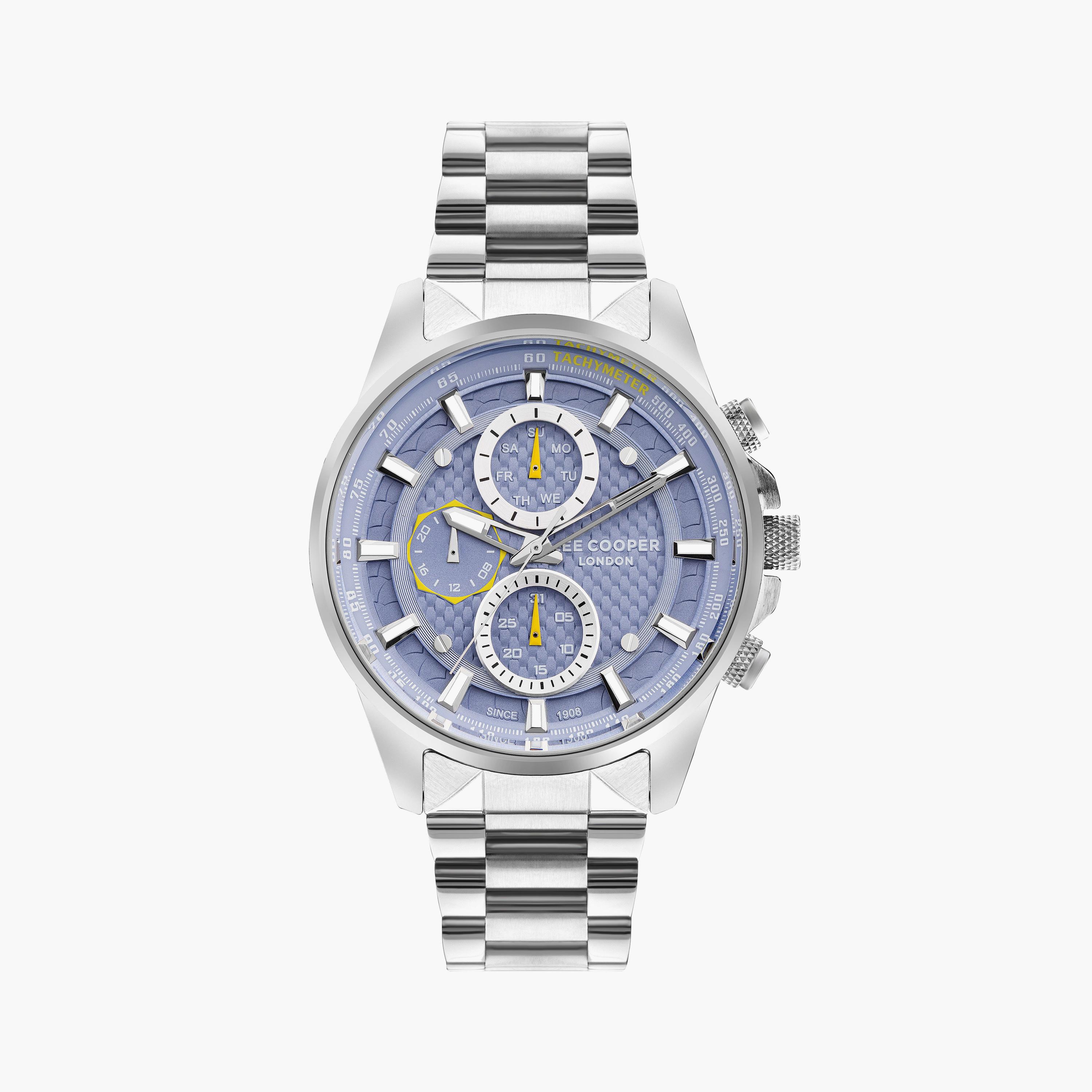 لي كوبر ساعة رجالية كرونوغراف معدن فضي LC07852.390-men-watchesandjewellery-watches-image-1