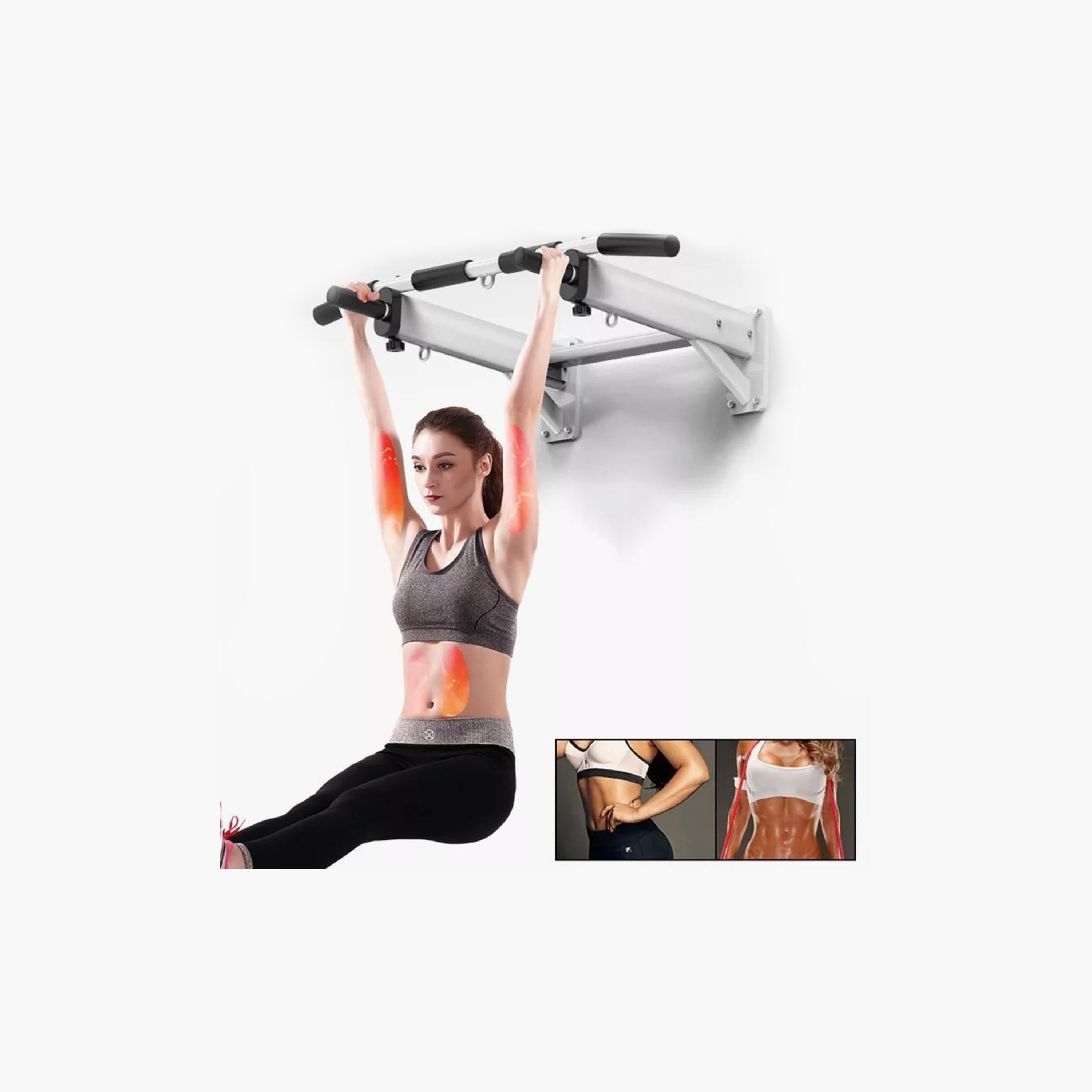 Body Builder Wall Mounted Pull Up Bar Exercises - Grey and Black | 38-1159-sports-gear-gym-image-4