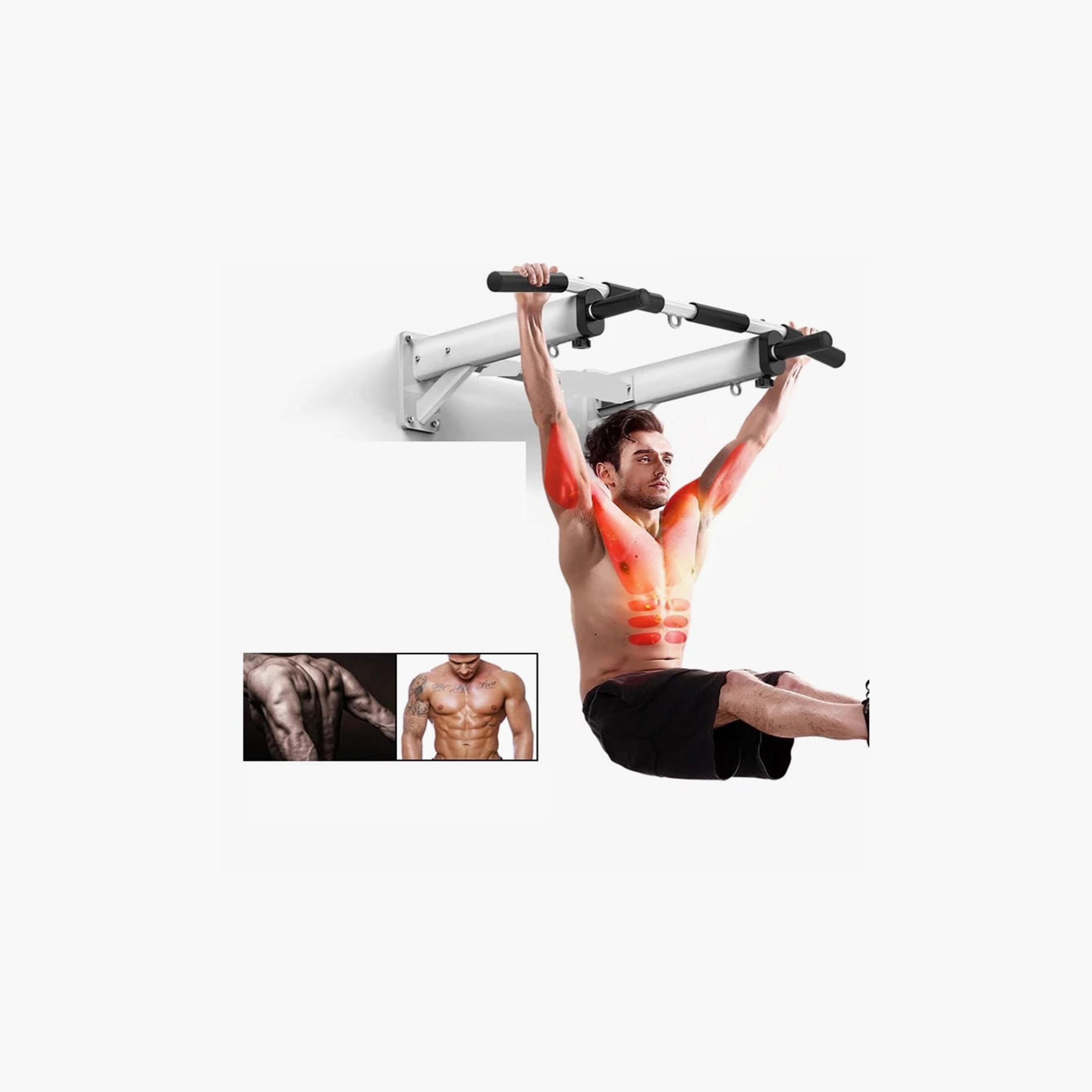 Body Builder Wall Mounted Pull Up Bar Exercises - Grey and Black | 38-1159-sports-gear-gym-image-5