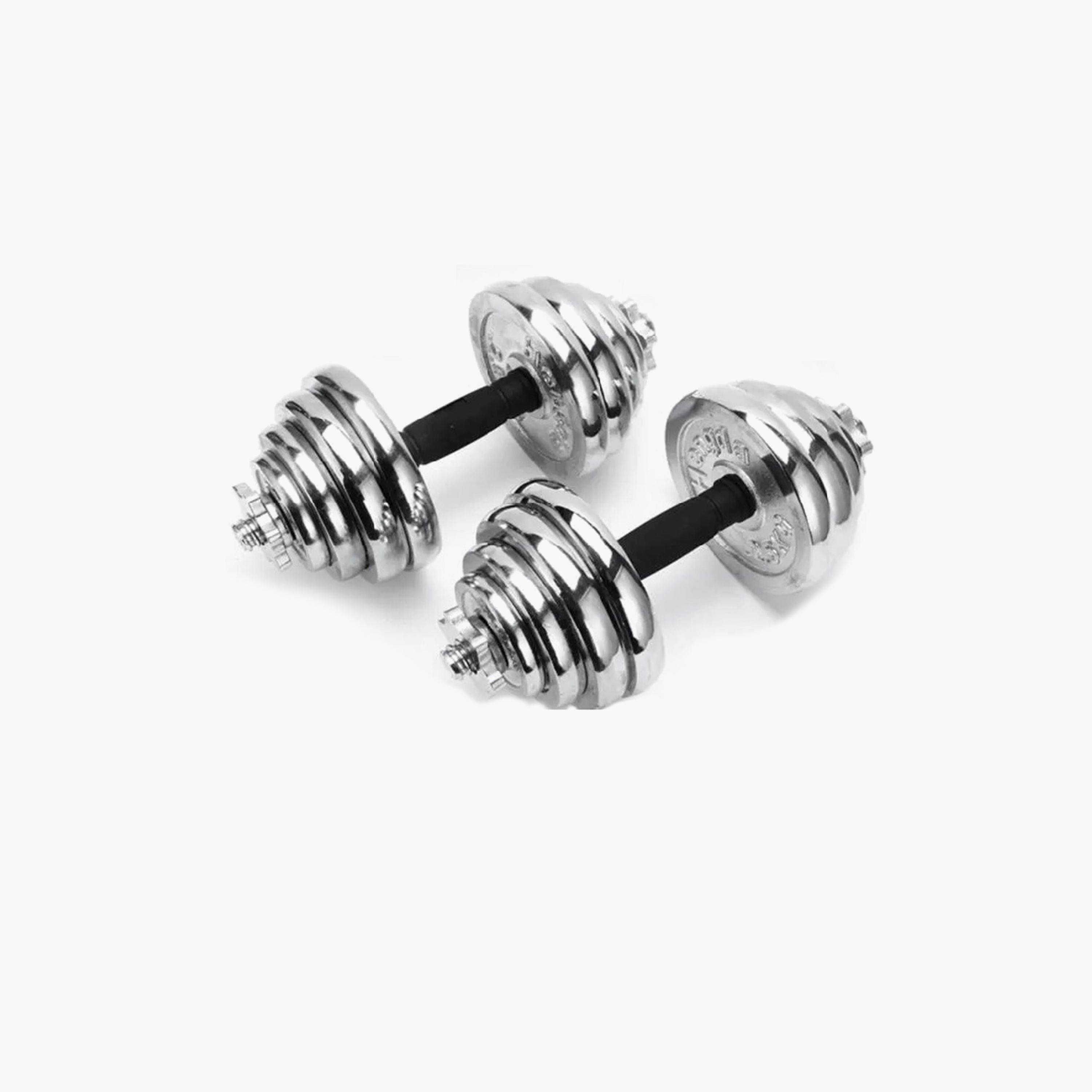 Body Builder Chrome Dumbbell Set 15 Kg -Silver | 38-1121-sports-gear-gym-image-3