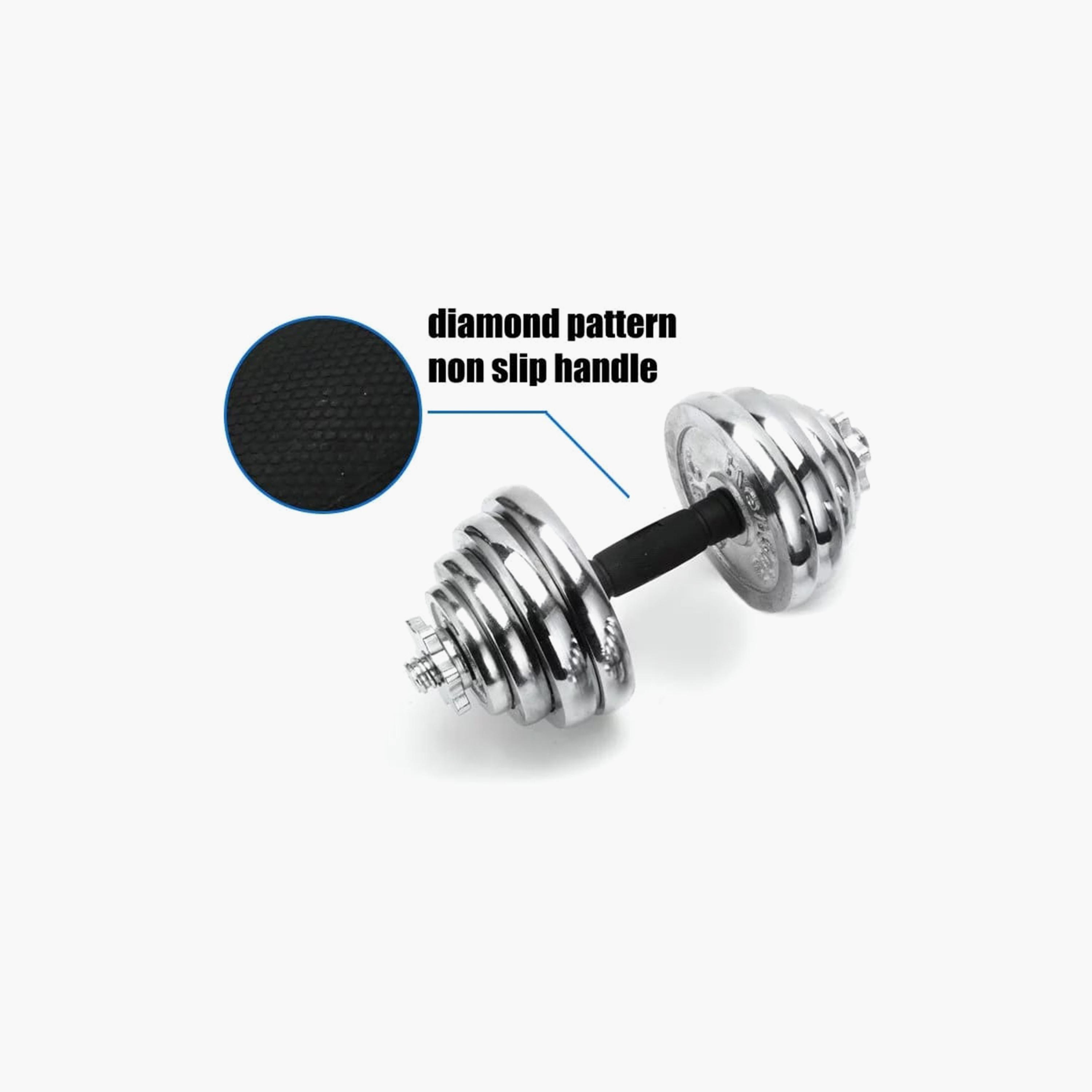 Body Builder Chrome Dumbbell Set 15 Kg -Silver | 38-1121-sports-gear-gym-image-8