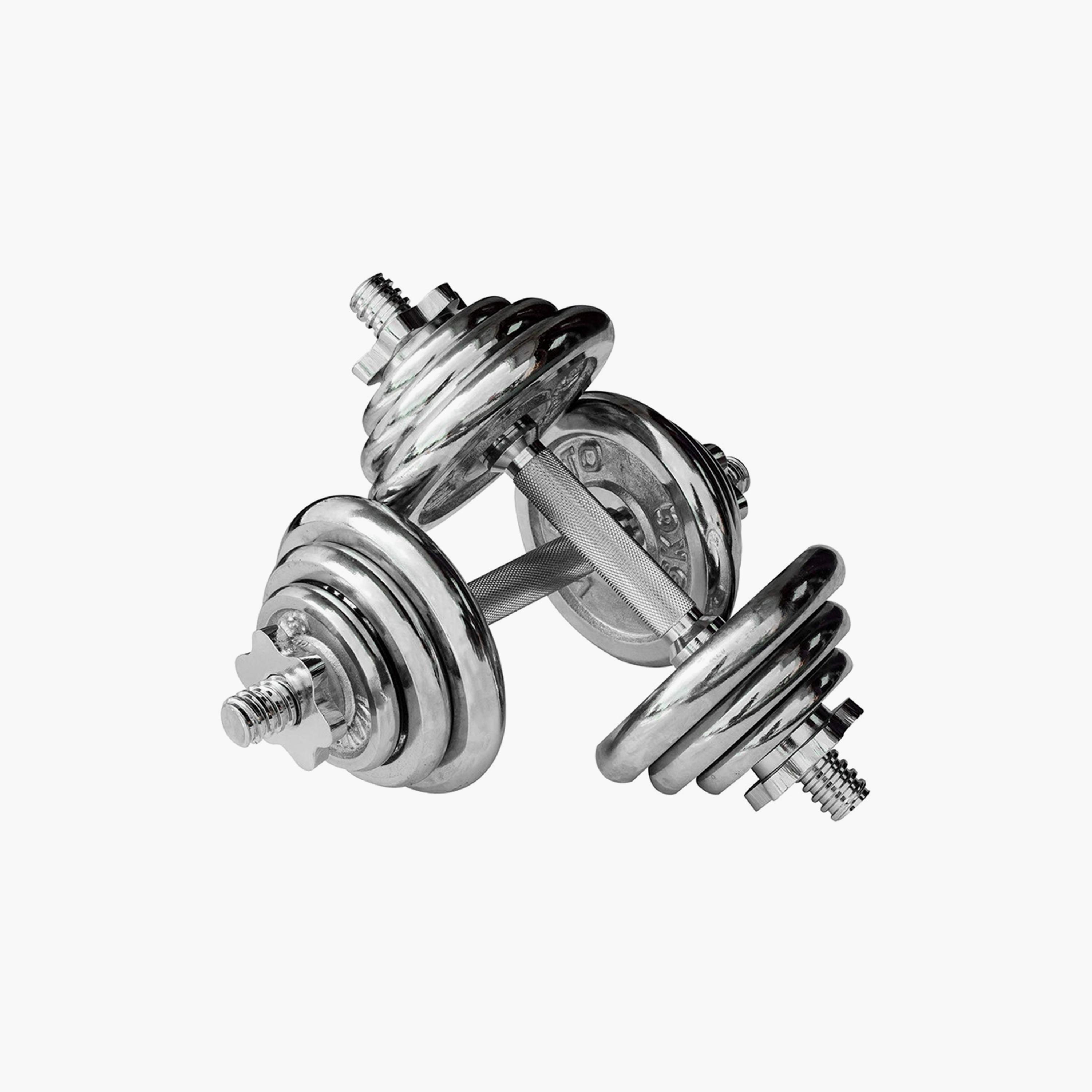 Body Builder Chrome Dumbbell Set 20 Kg - Silver | 38-1122-sports-gear-gym-image-2