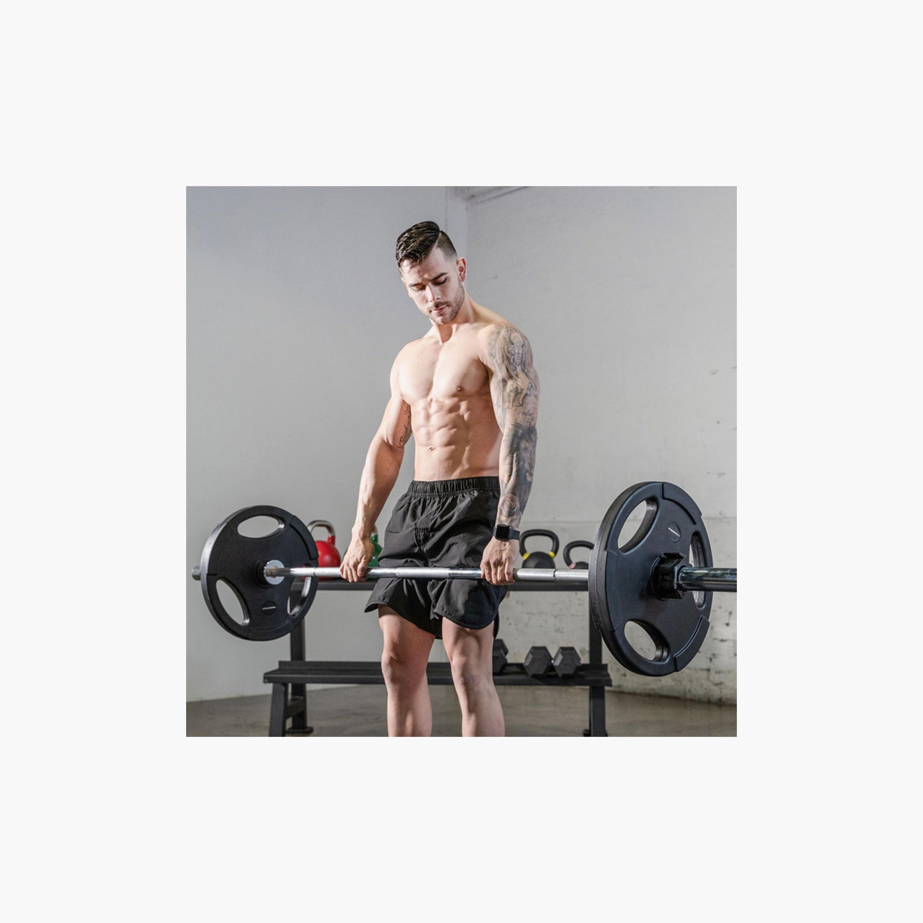Body Builder Barbell Plate hand Grip Rubber Coated, 15 Kg, 50 mm - Black | 38-1183-sports-gear-gym-image-3