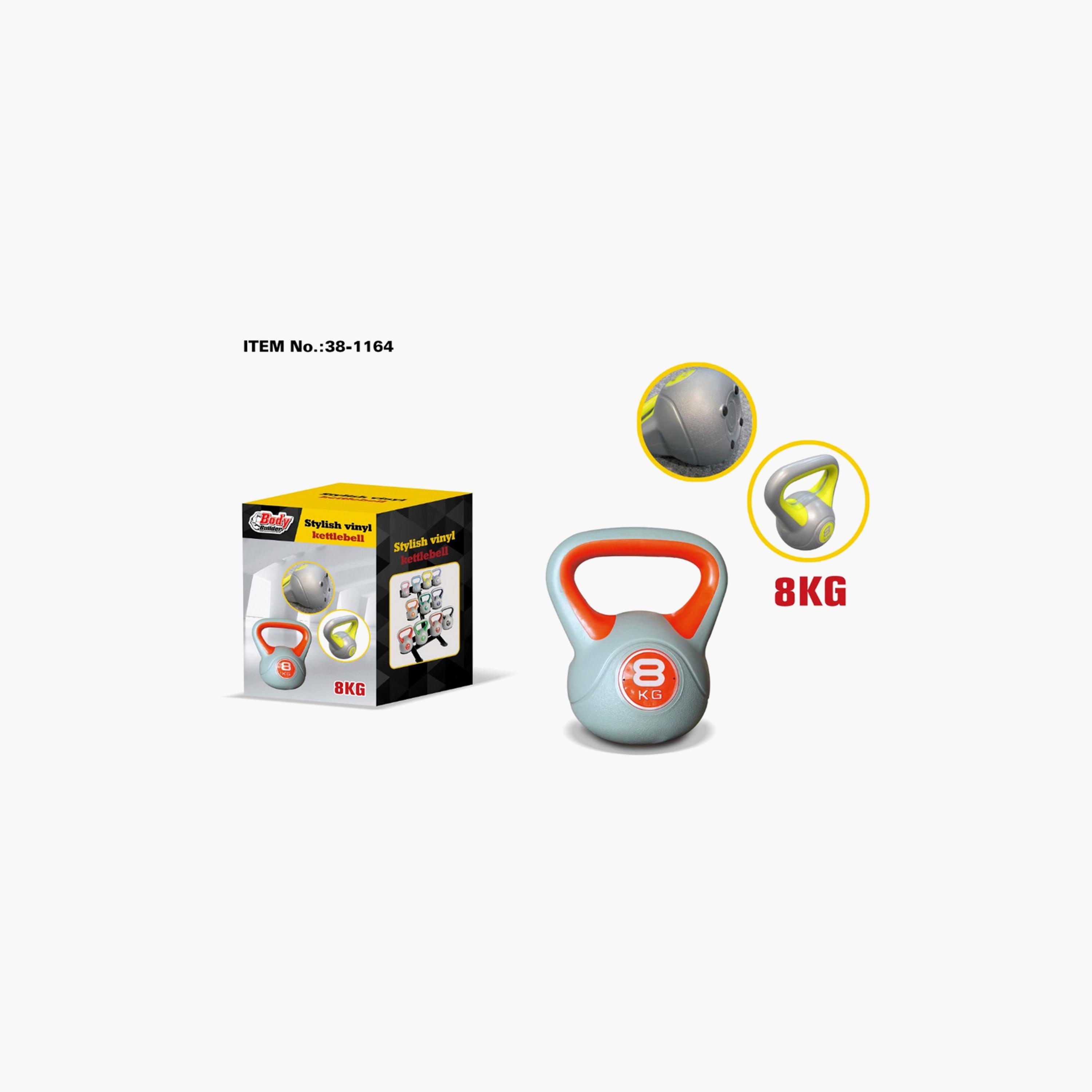 Body Builder Cement Plastic Kettlebell Dumbbell, 8 Kg | 38-1164-sports-gear-gym-image-1