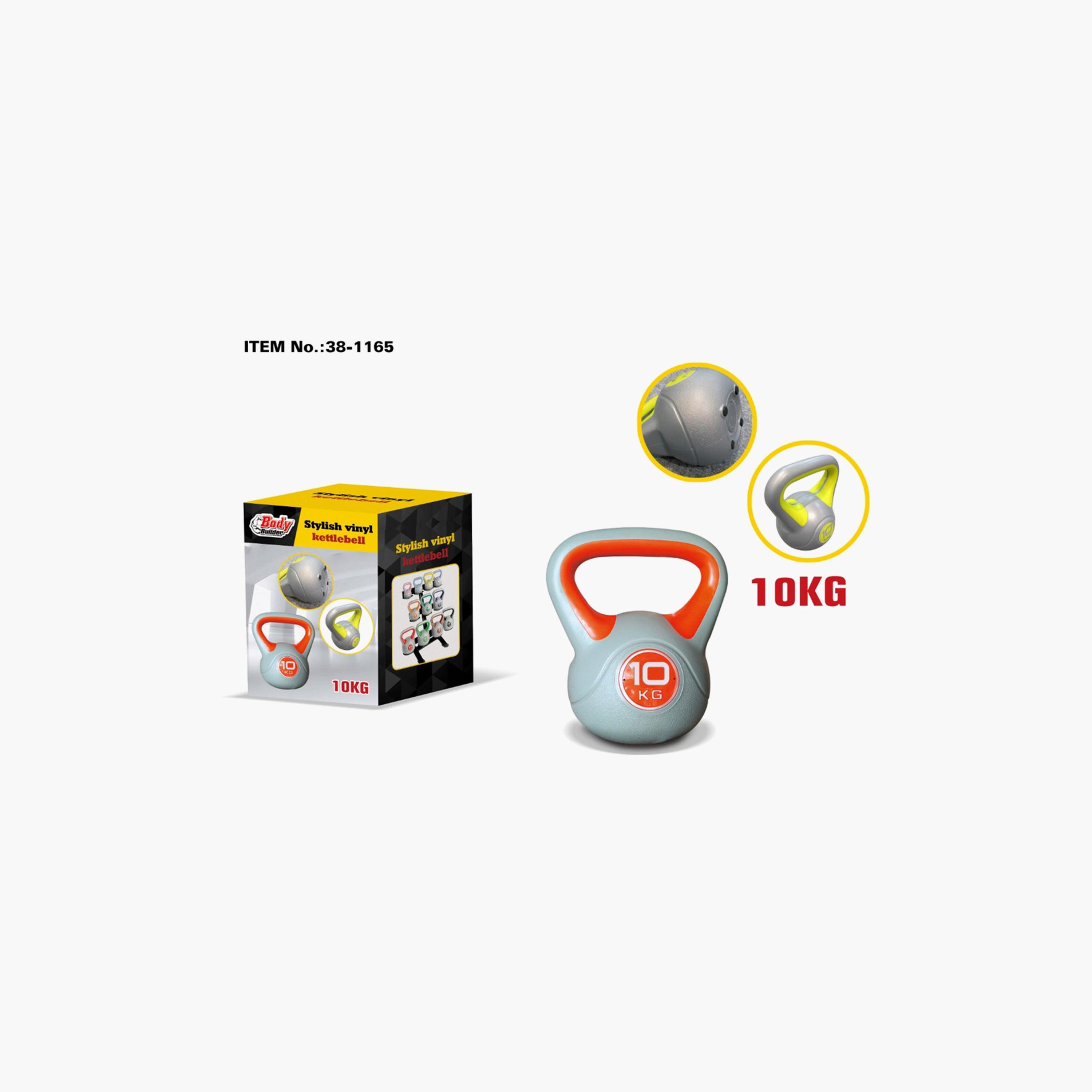 Body Builder Cement Plastic Kettlebell Dumbbell 10 Kg - Multicolour | 38-1165-sports-gear-gym-image-1