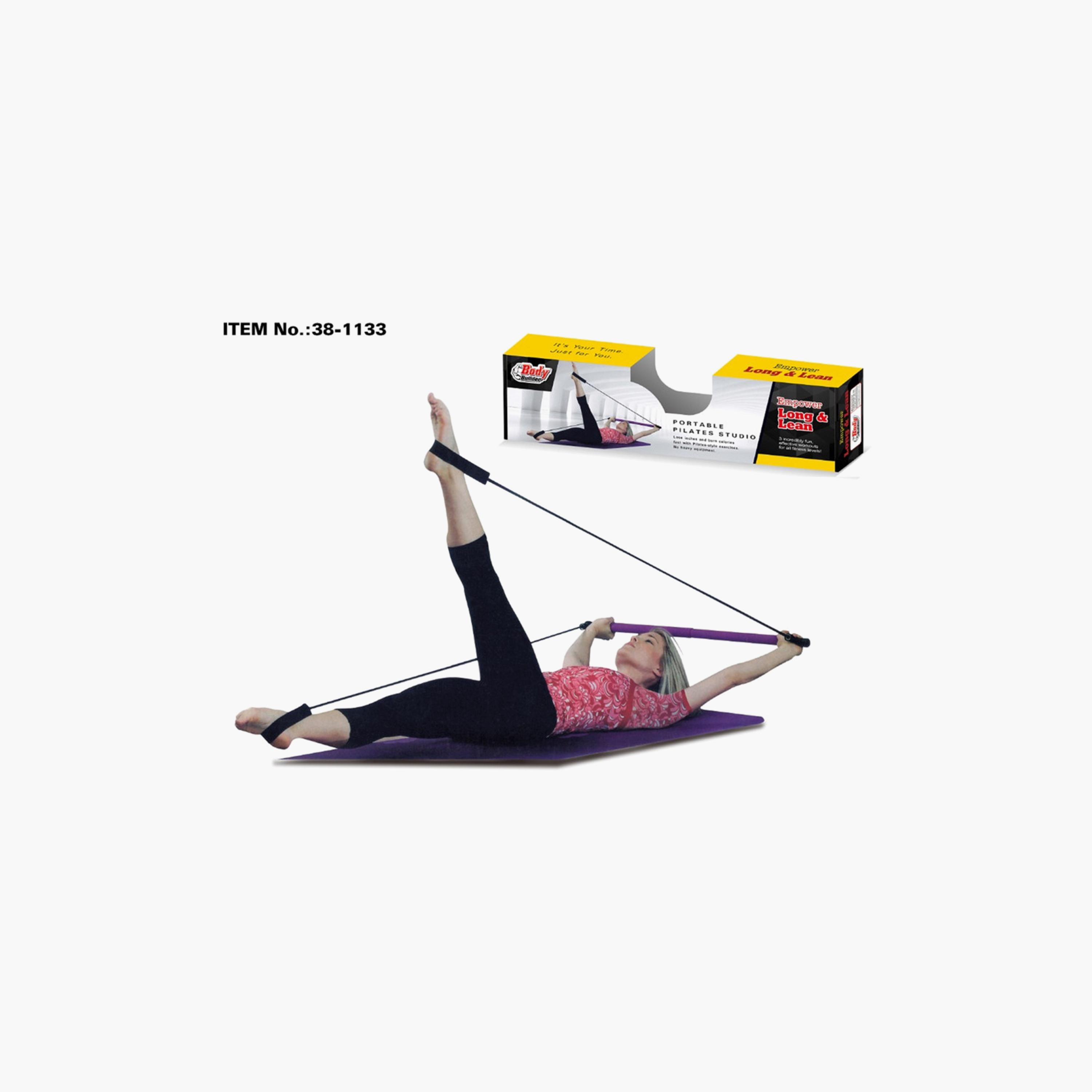 Body Builder Yoga Tension Bar - Pink and Black | 38-1133-sports-gear-gym-image-1