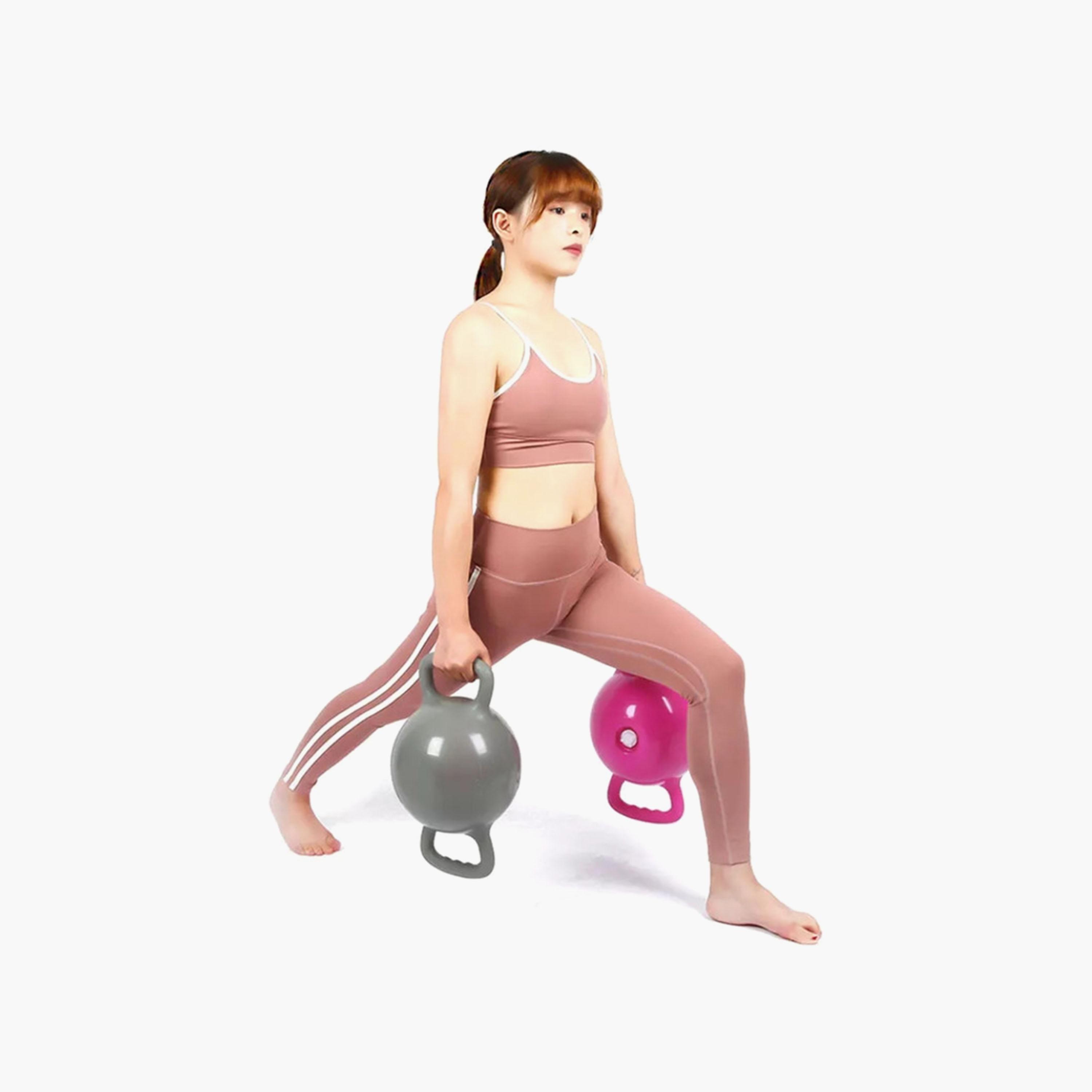 Body Builder Water Filled Kettle Bell Dumbbells 1.2Kg W/Water From 4 To 12 Pounds - Pink | 38-1179-sports-gear-gym-image-3