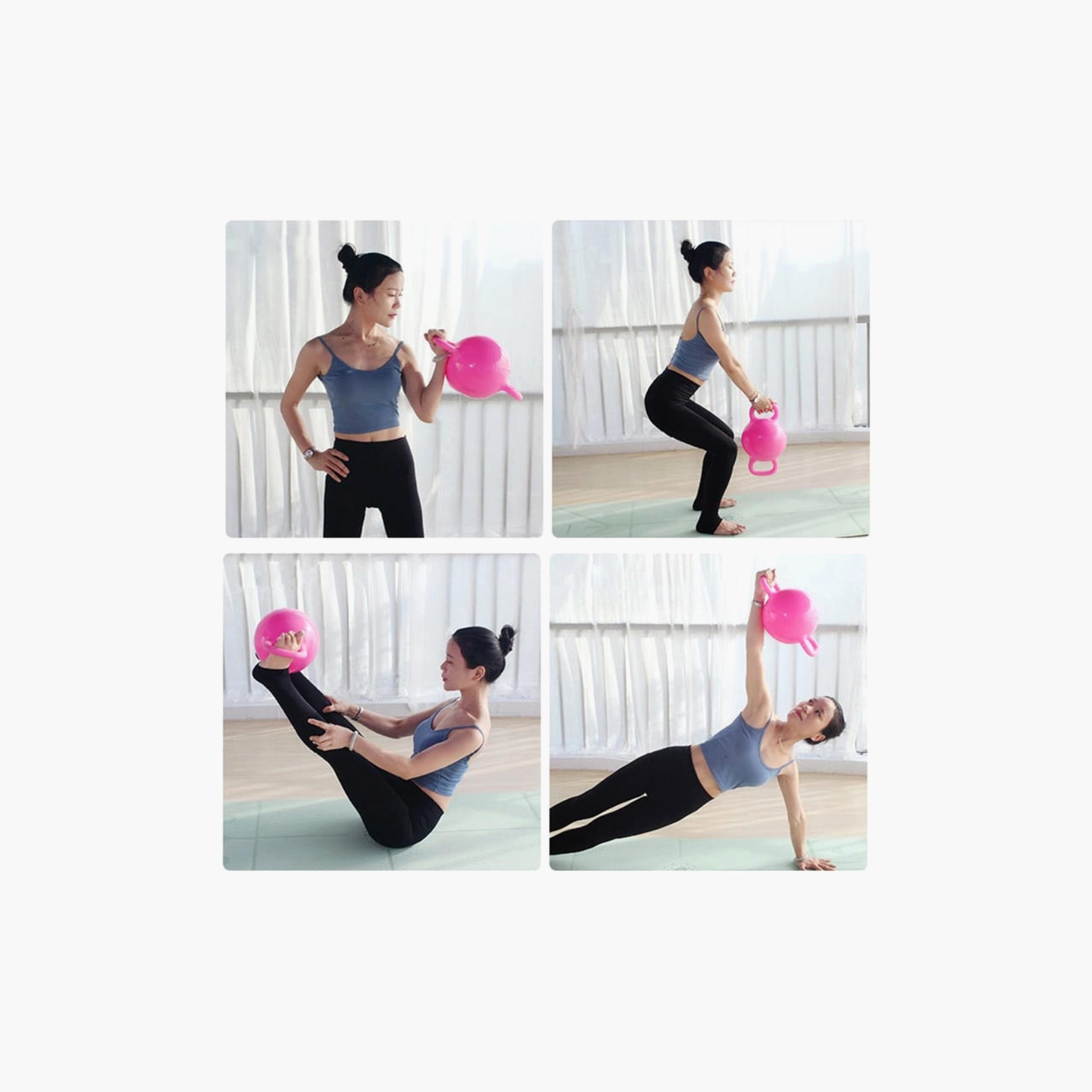 Body Builder Water Filled Kettle Bell Dumbbells 1.2Kg W/Water From 4 To 12 Pounds - Pink | 38-1179-sports-gear-gym-image-4