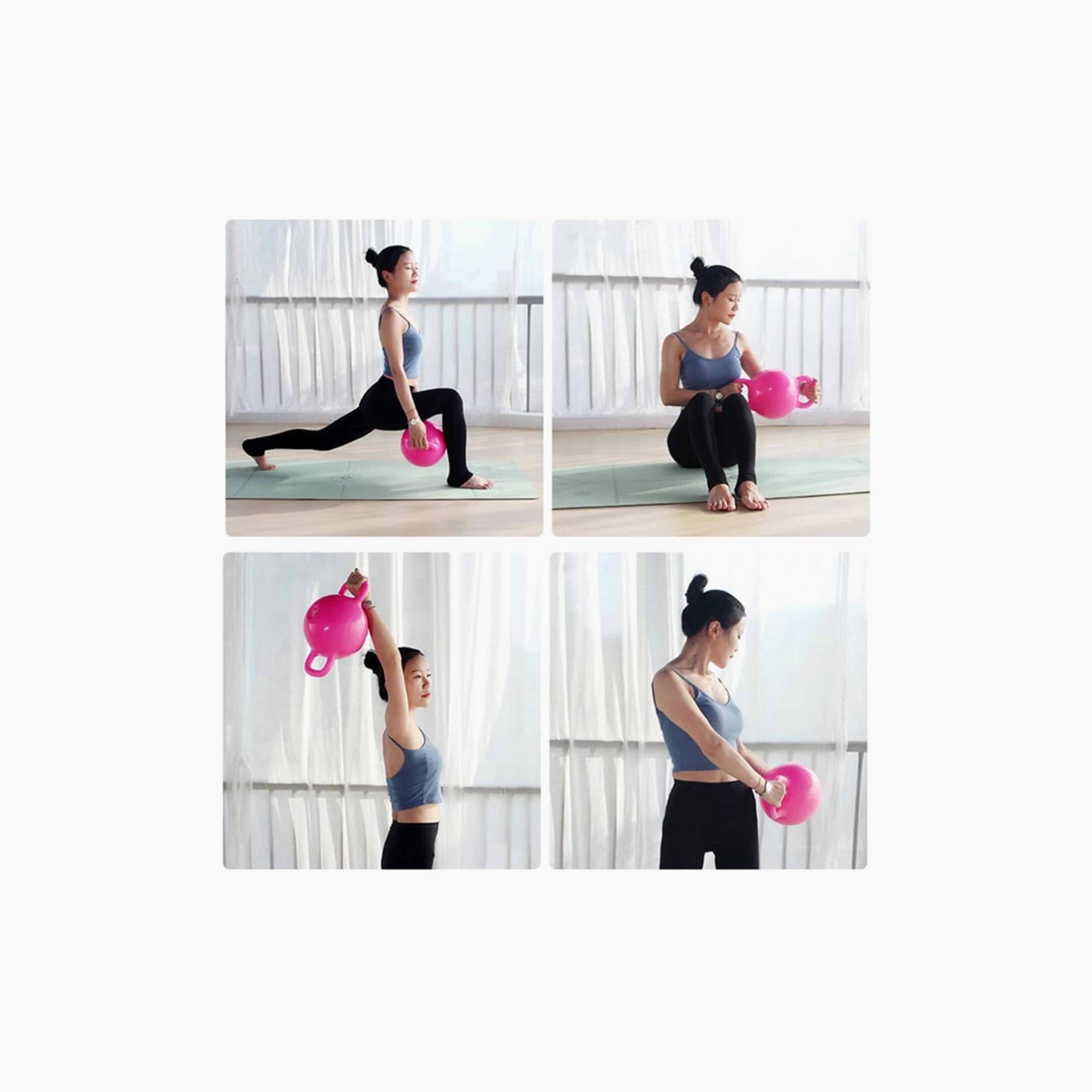 Body Builder Water Filled Kettle Bell Dumbbells 1.2Kg W/Water From 4 To 12 Pounds - Pink | 38-1179-sports-gear-gym-image-5