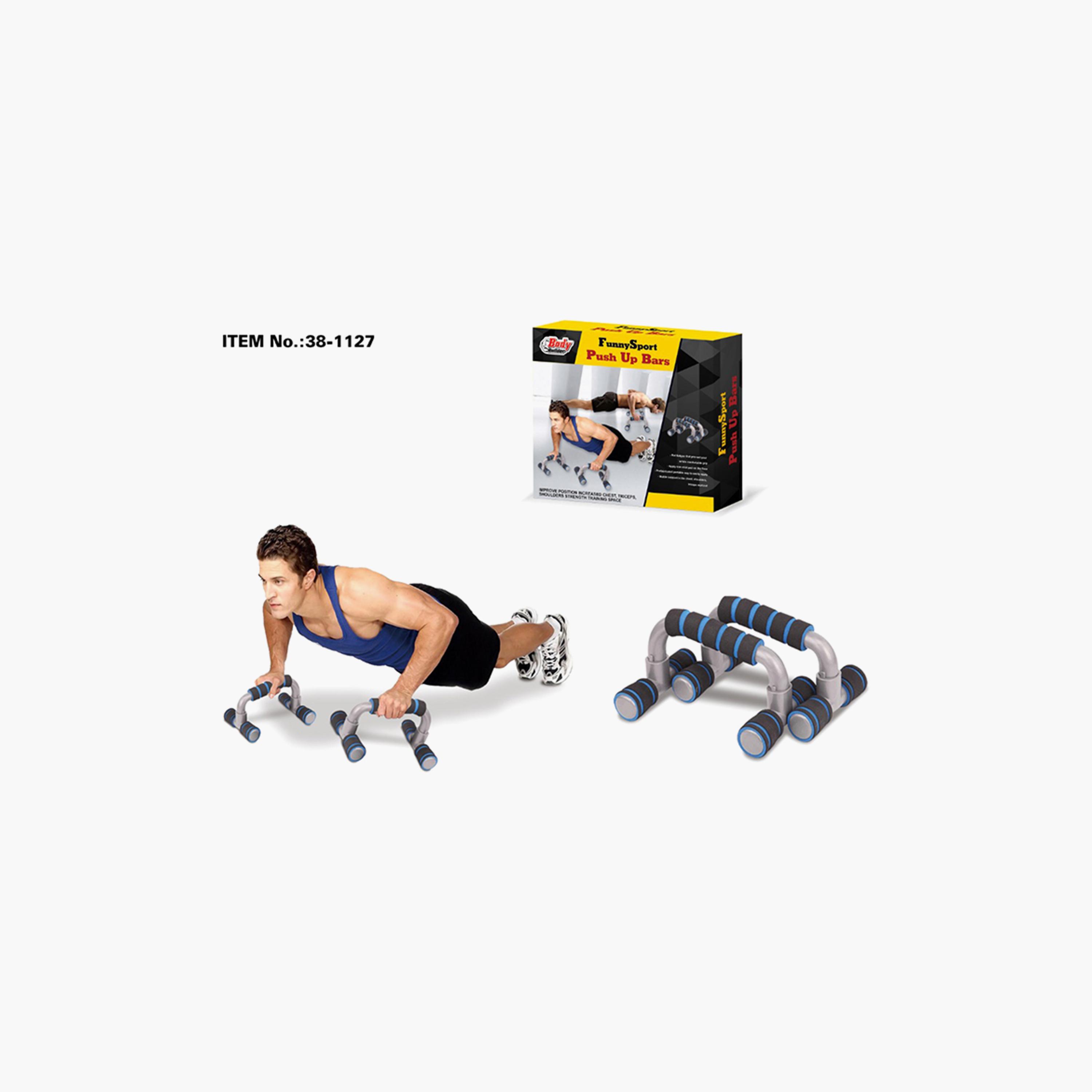 Body Builder Sport Push-Up Stand Bar - Black and Blue | 38-1127-sports-gear-gym-image-1
